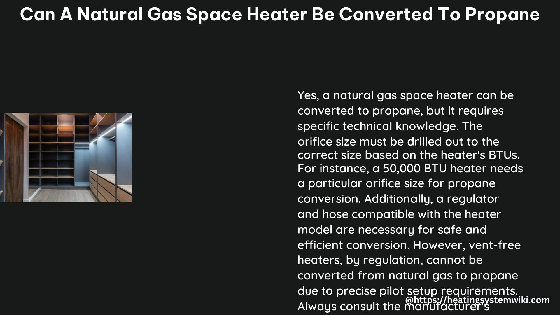 can a natural gas space heater be converted to propane