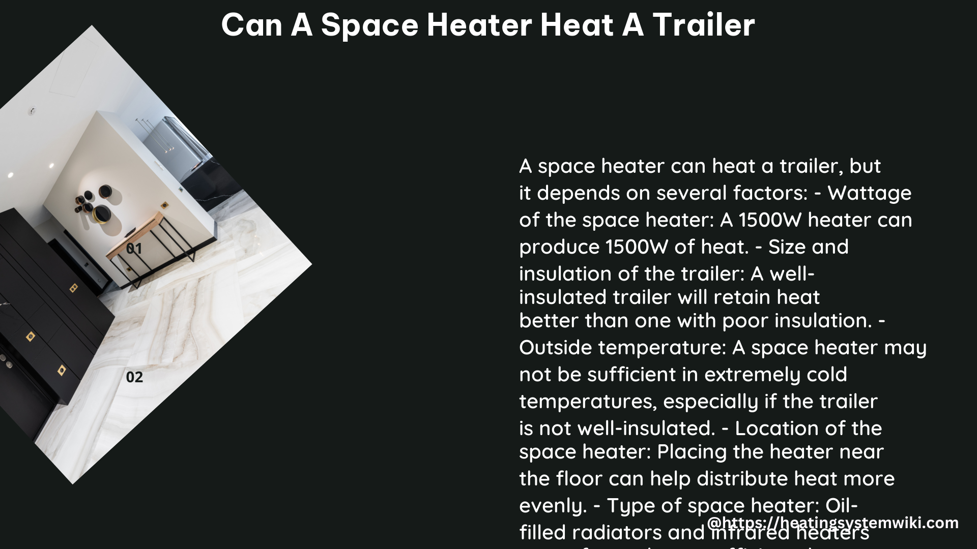 can a space heater heat a trailer