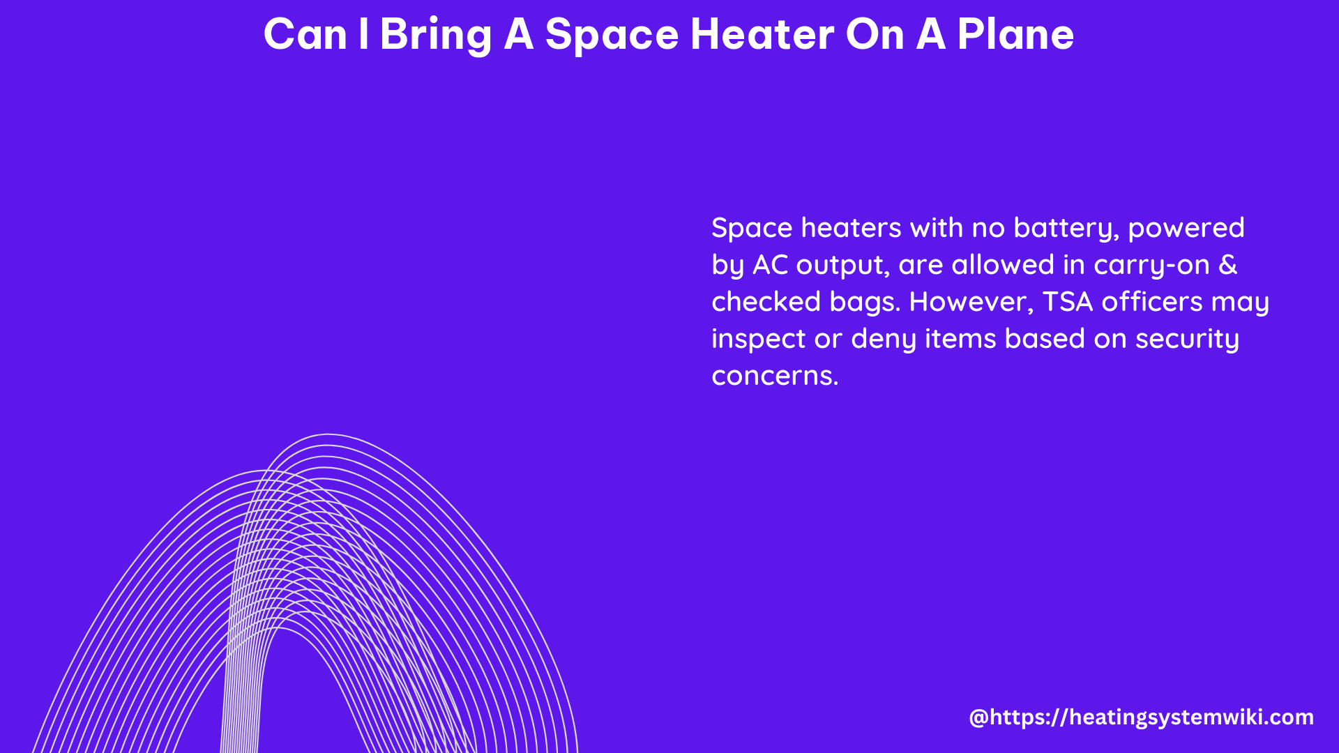 can i bring a space heater on a plane