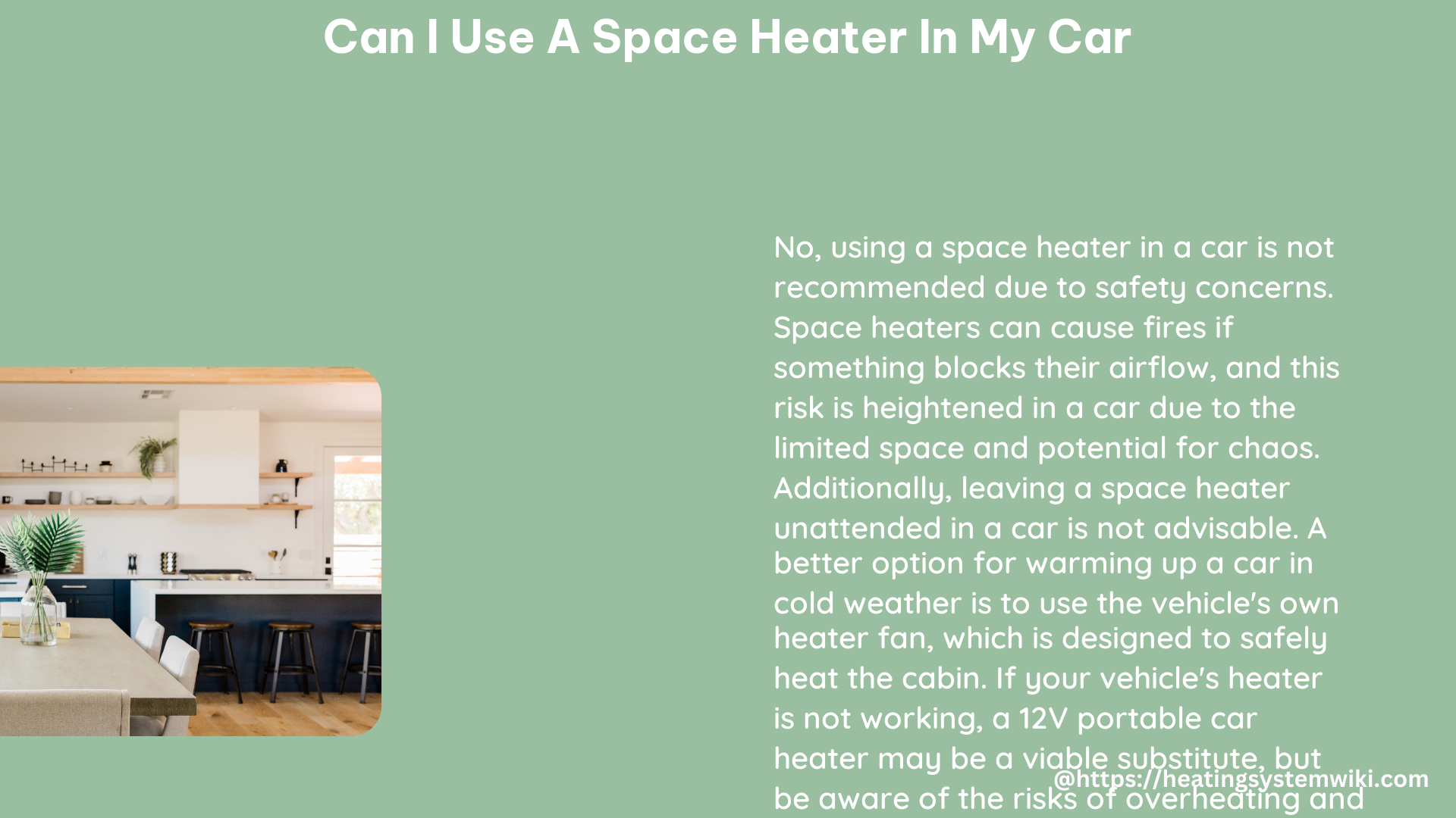 can i use a space heater in my car