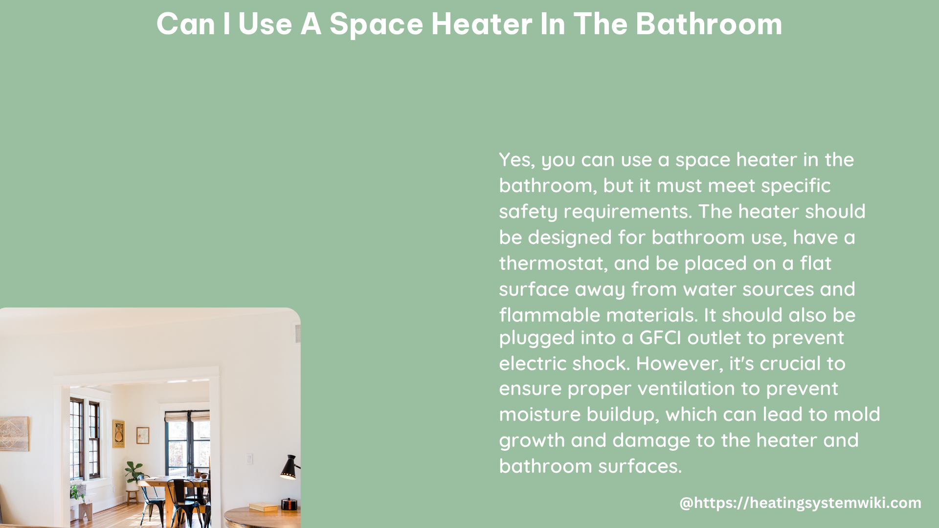 can i use a space heater in the bathroom