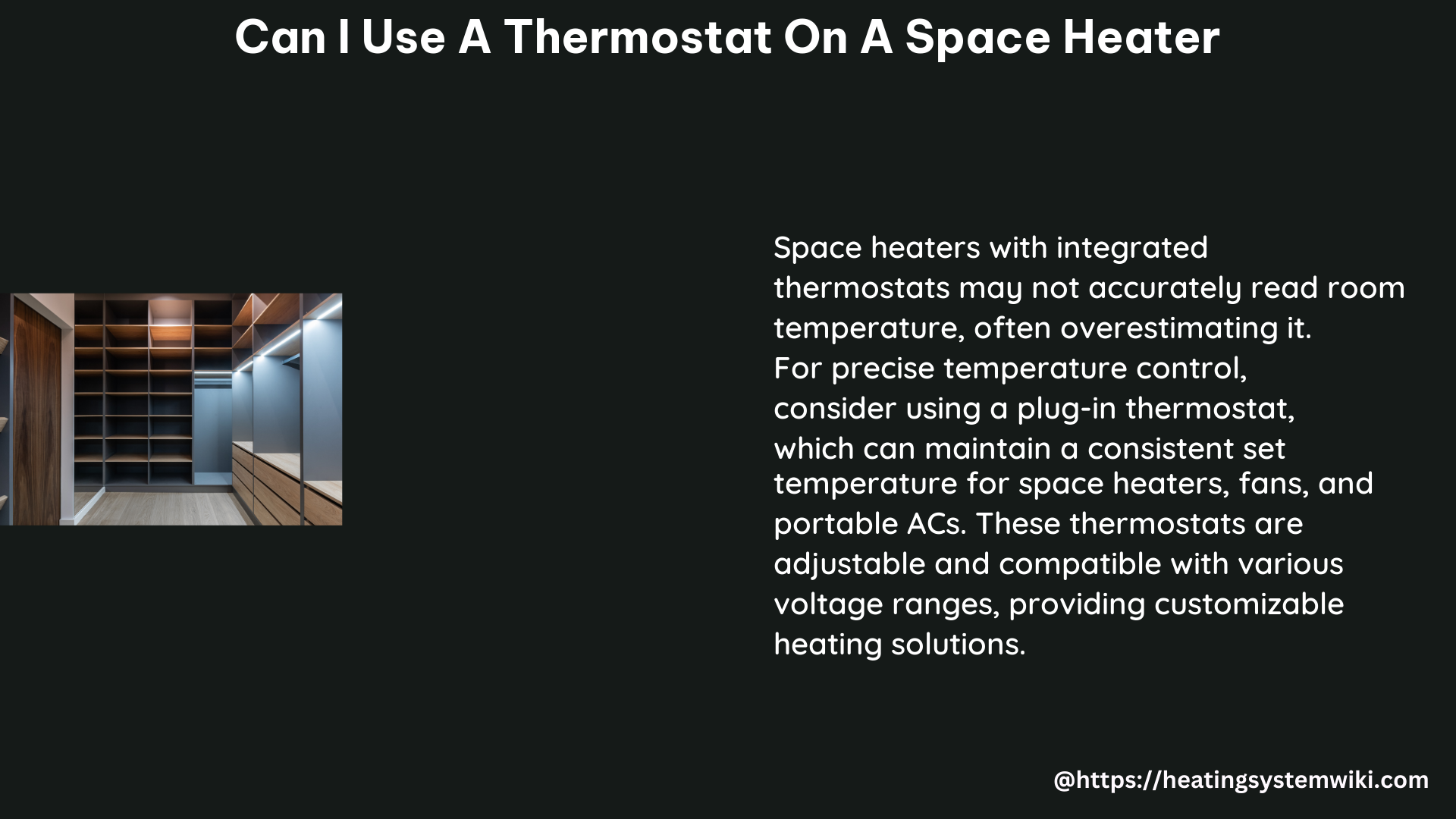 can i use a thermostat on a space heater