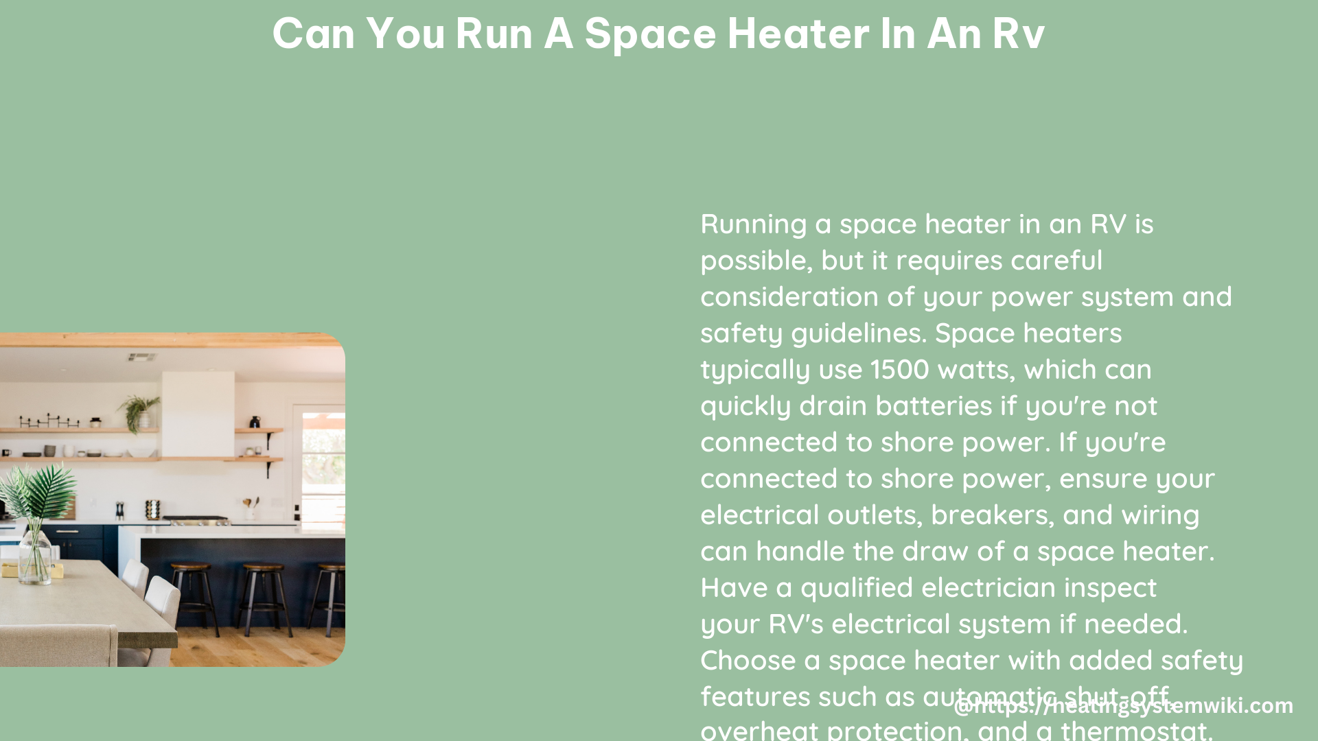 can you run a space heater in an rv