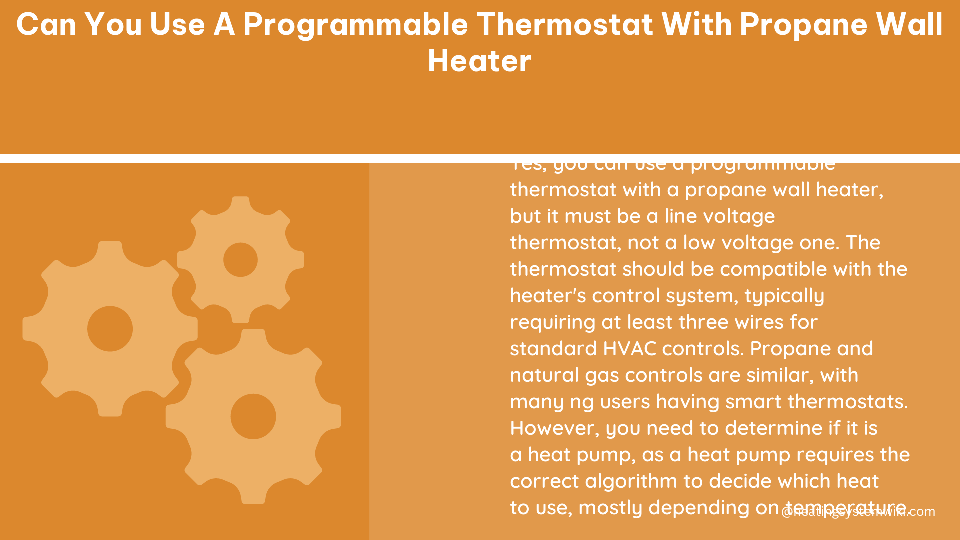 can you use a programmable thermostat with propane wall heater