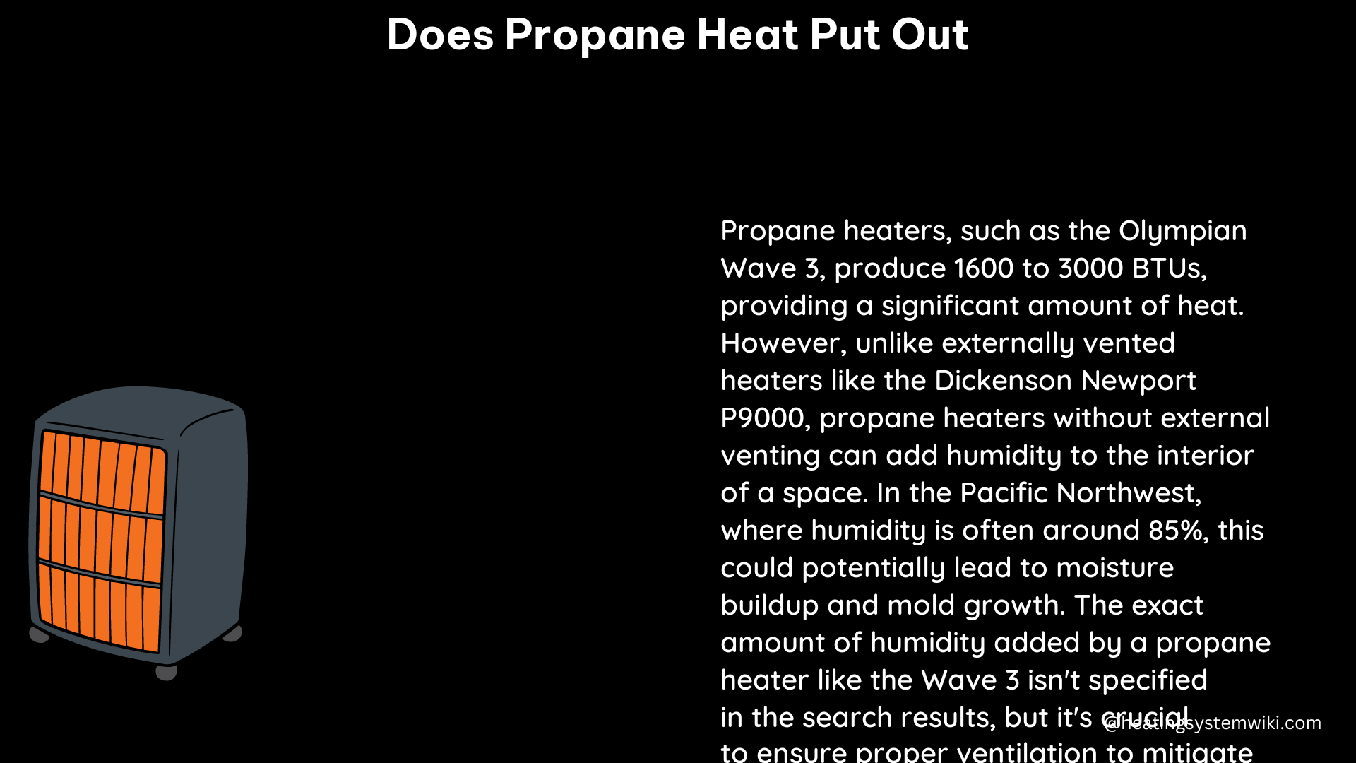 does propane heat put out