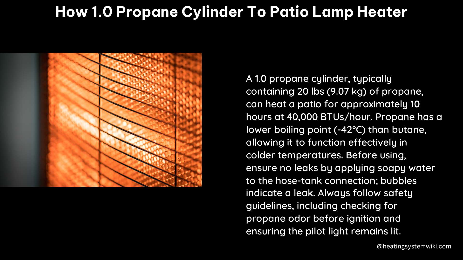 how 1.0 propane cylinder to patio lamp heater