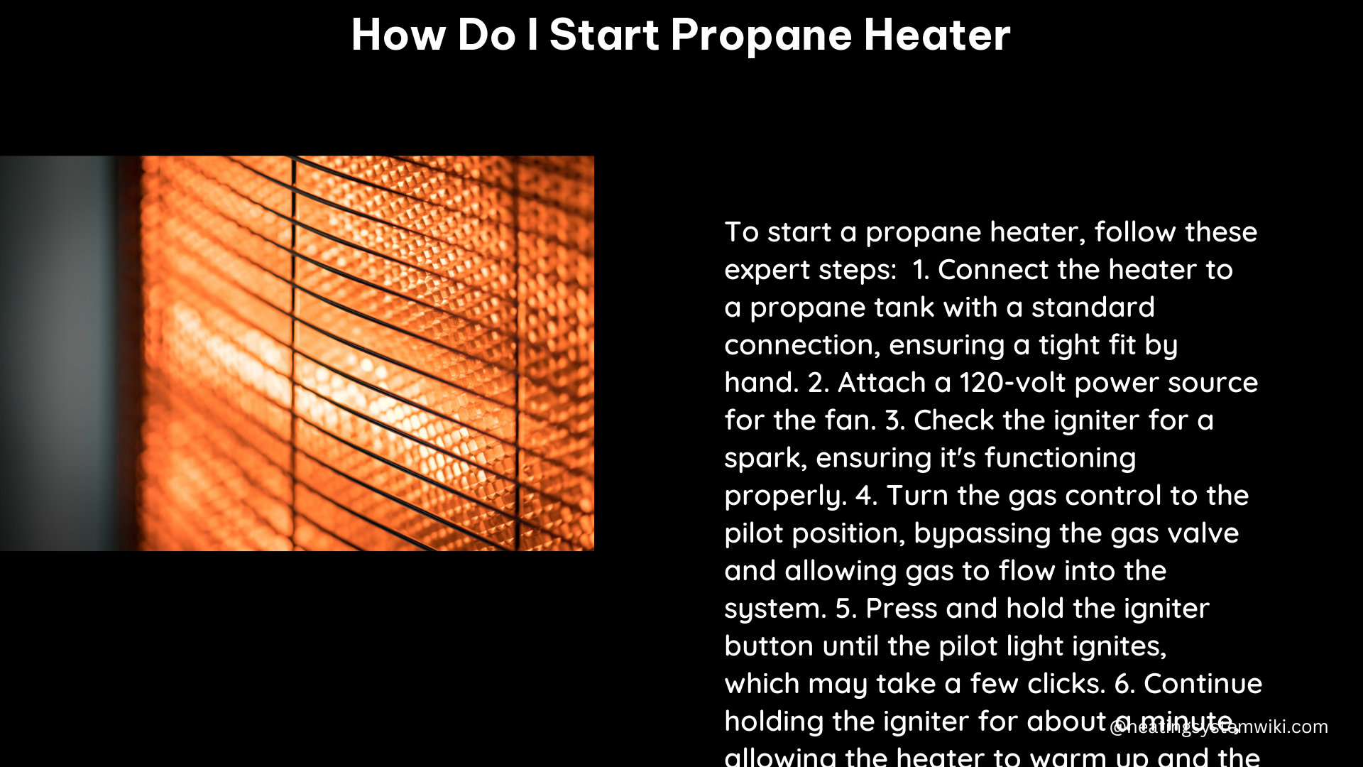 how do i start propane heater