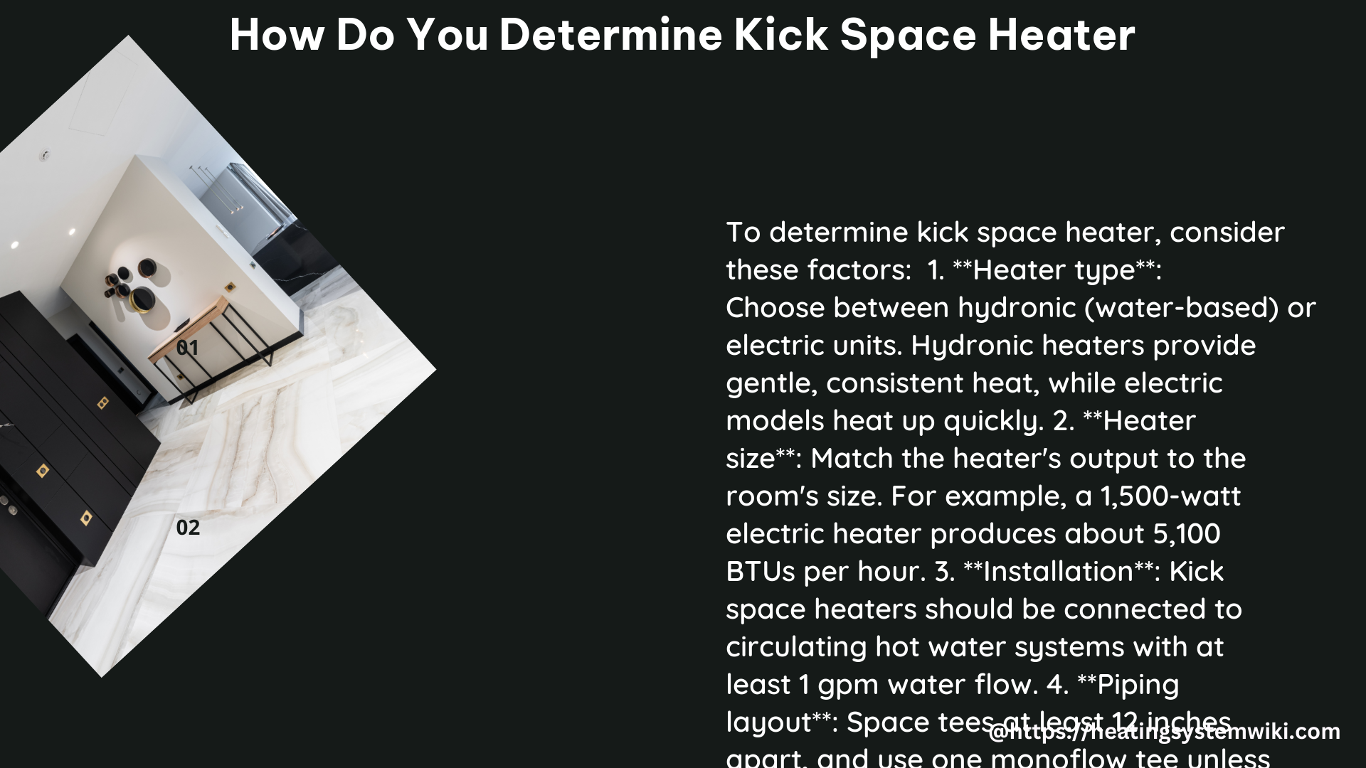 how do you determine kick space heater