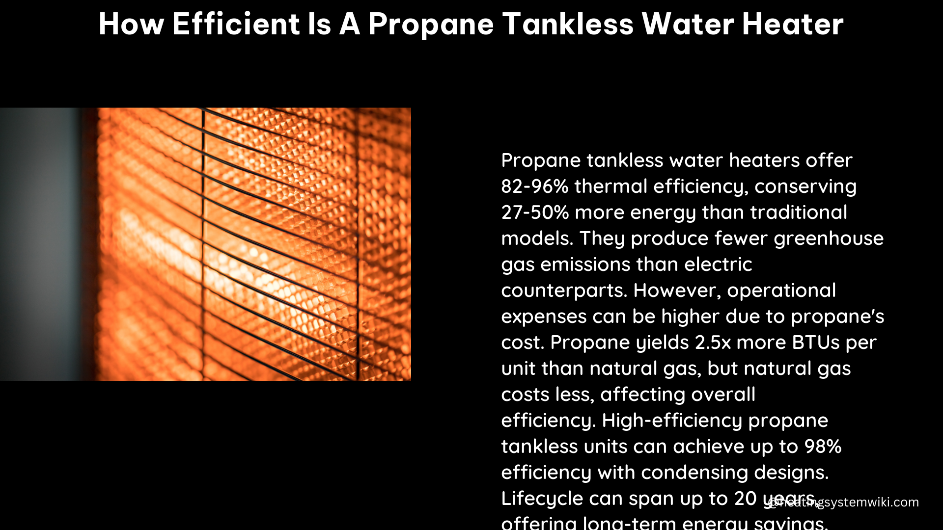 how efficient is a propane tankless water heater