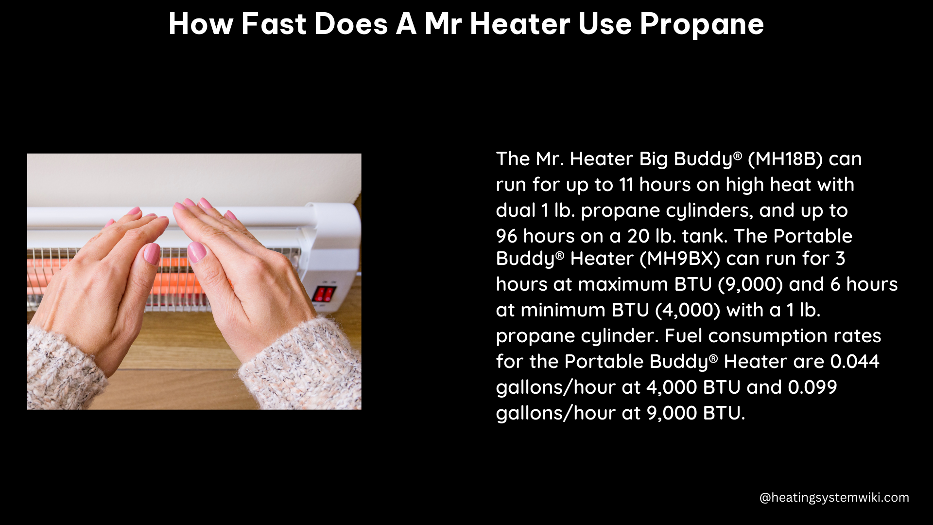 how fast does a mr heater use propane