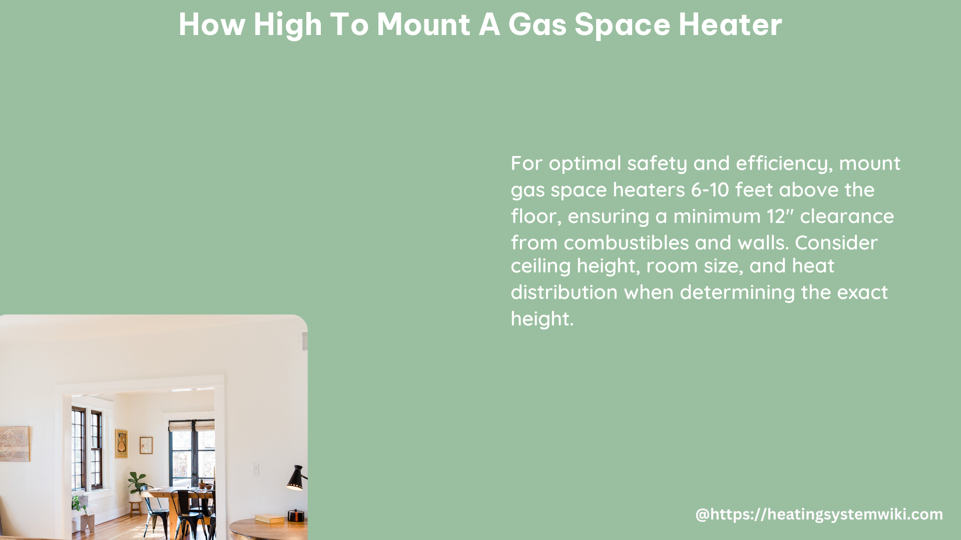 how high to mount a gas space heater