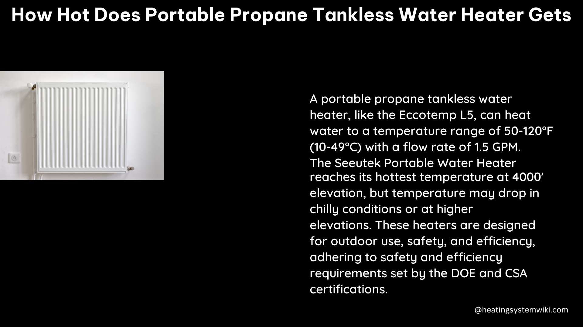 how hot does portable propane tankless water heater gets