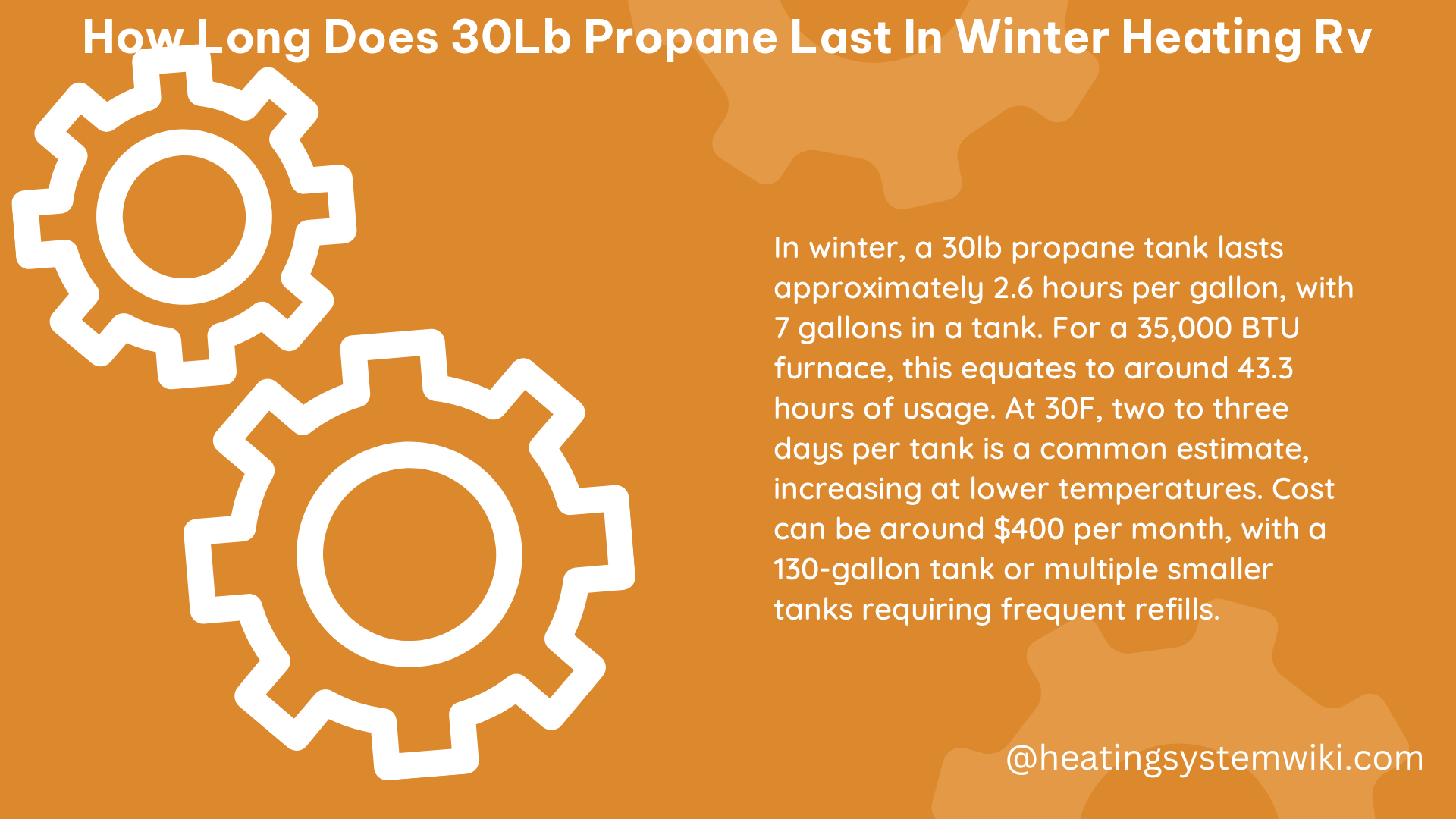 how long does 30lb propane last in winter heating rv
