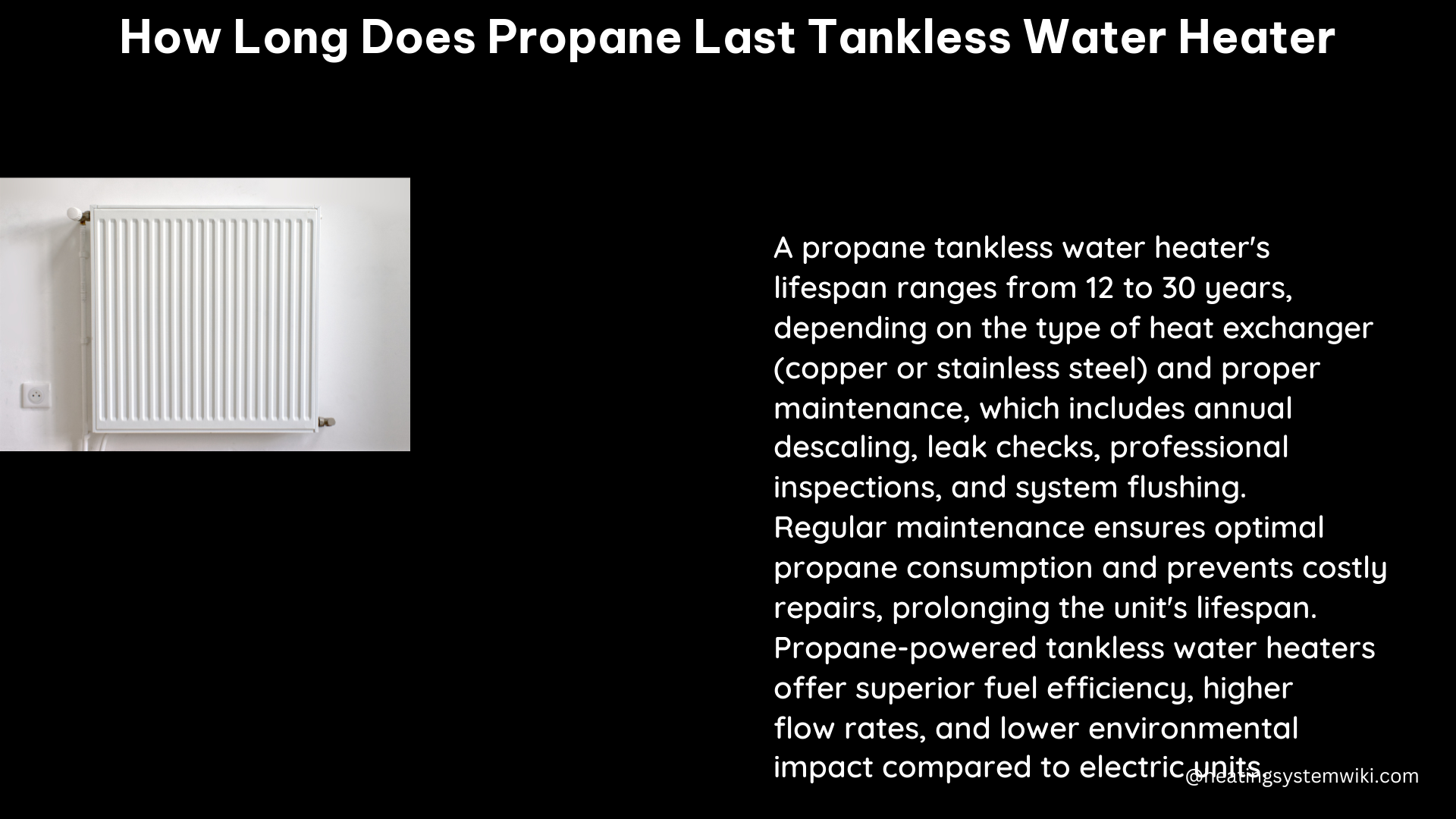 how long does propane last tankless water heater