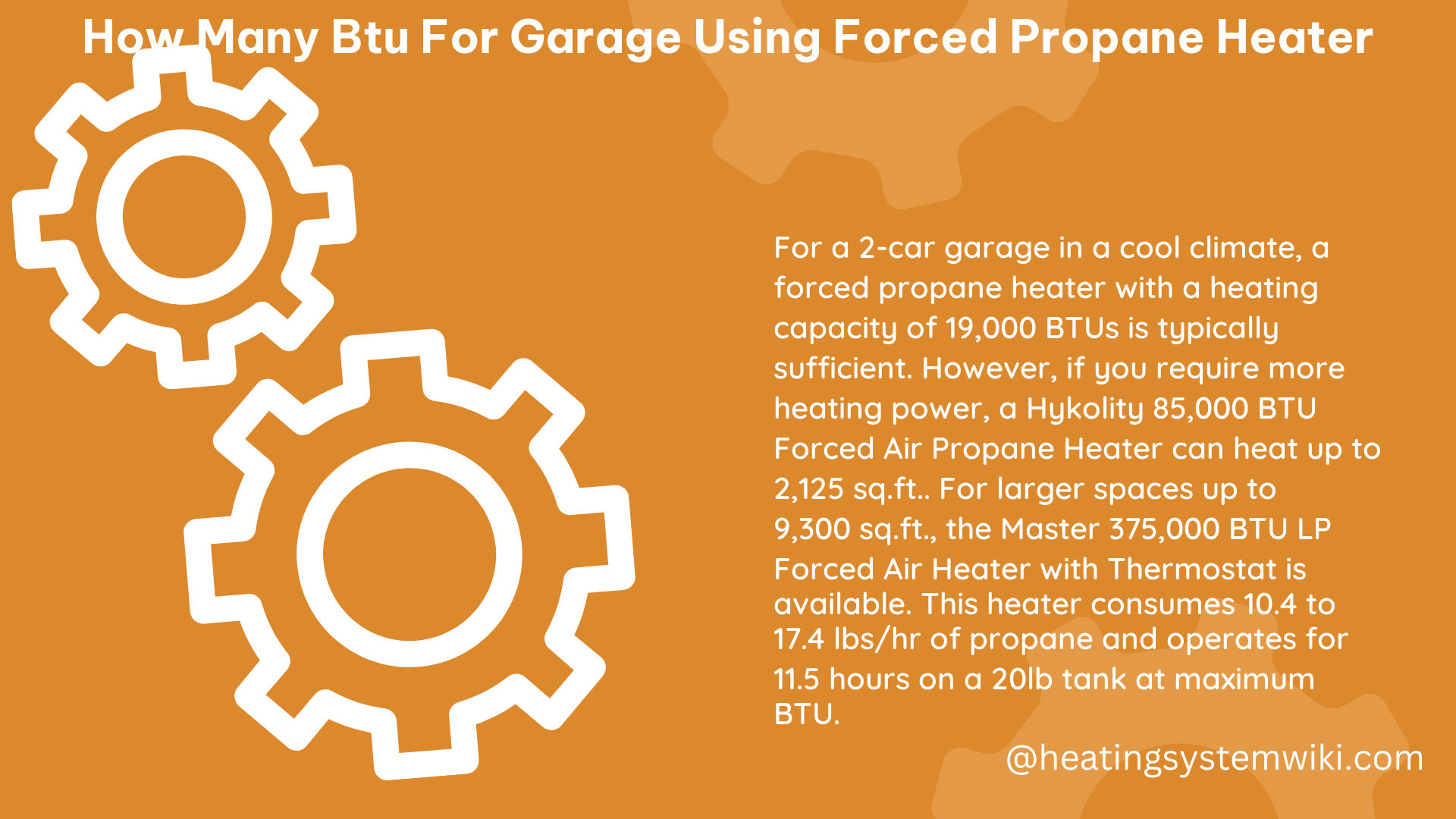 how many btu for garage using forced propane heater