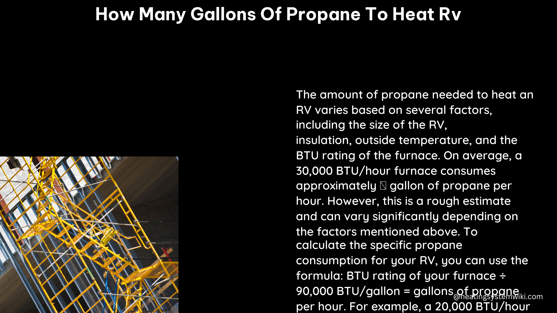 how many gallons of propane to heat rv