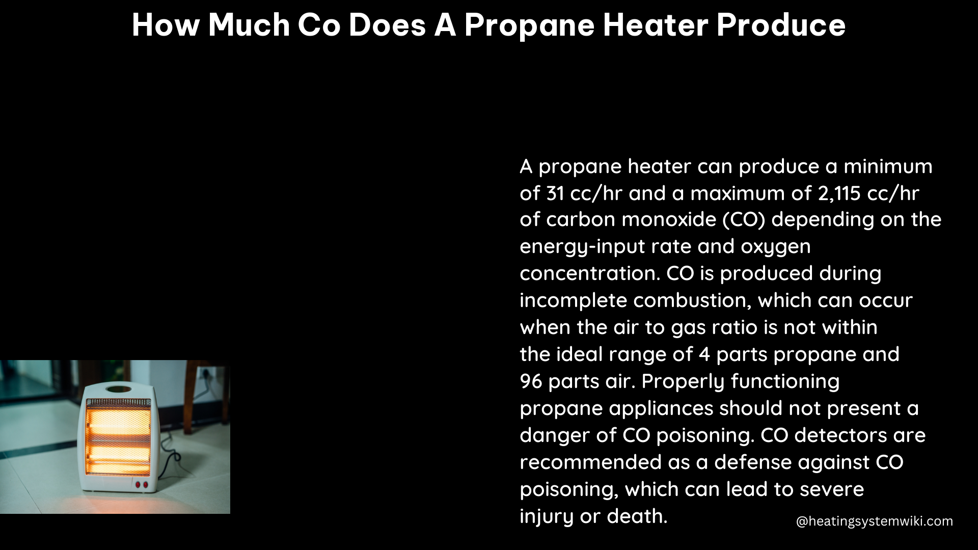 how much co does a propane heater produce