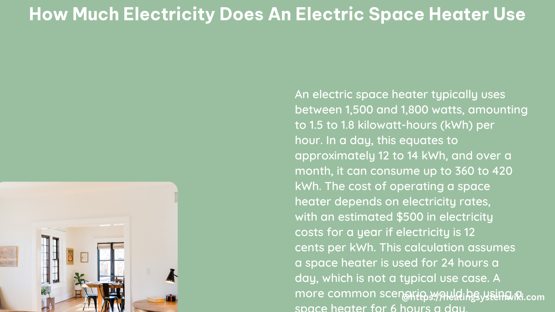 how much electricity does an electric space heater use