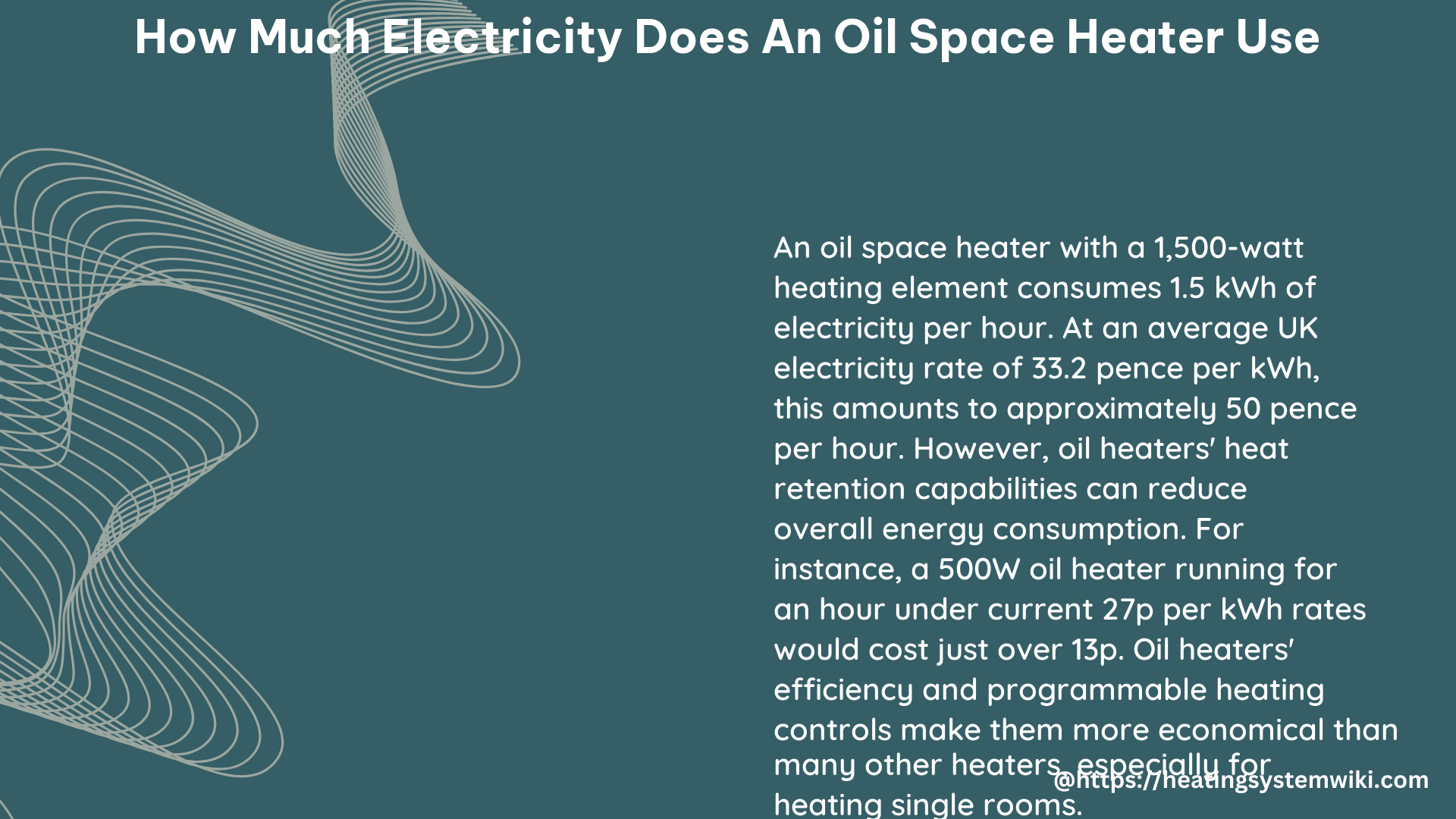 how much electricity does an oil space heater use