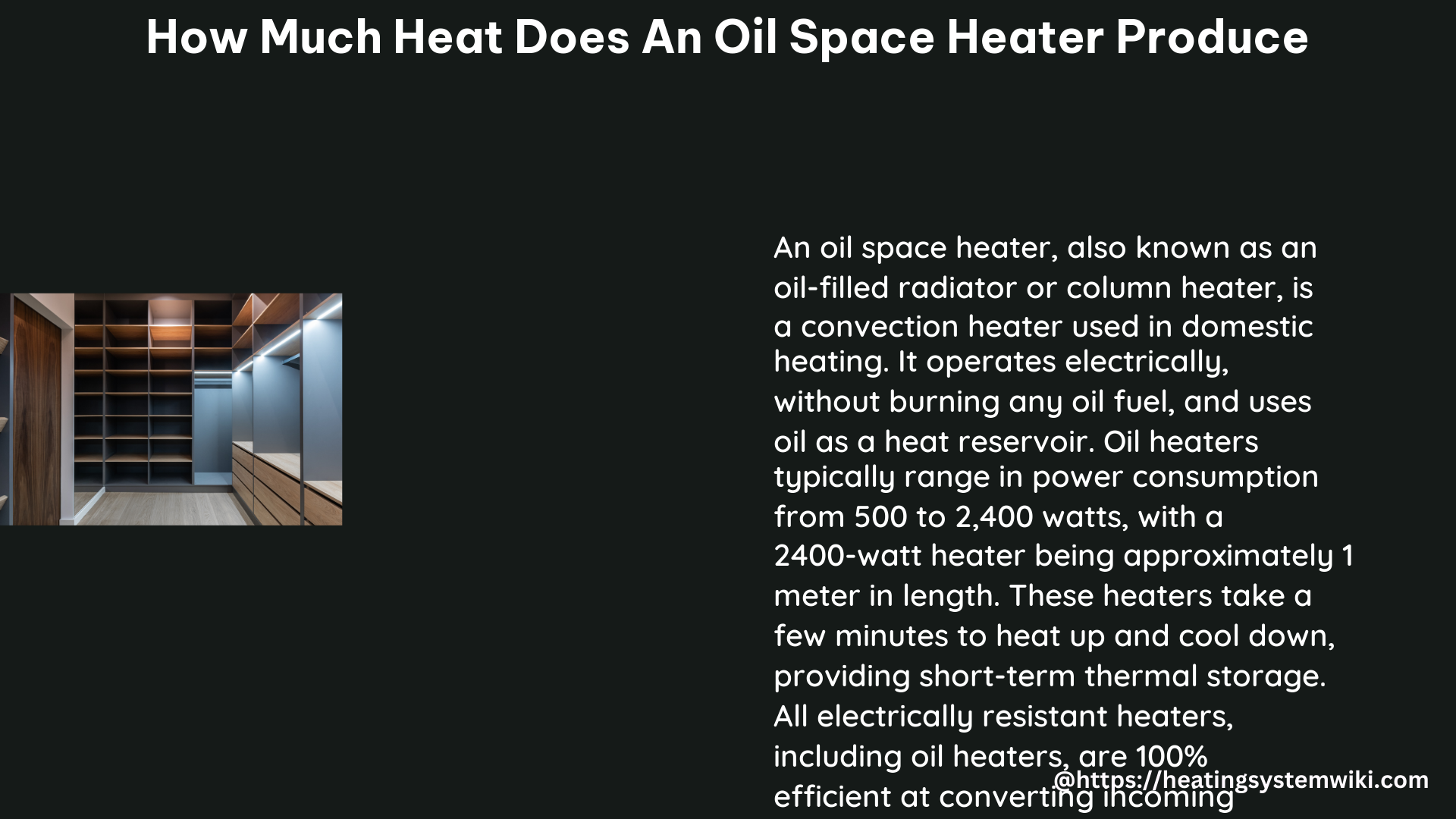 how much heat does an oil space heater produce