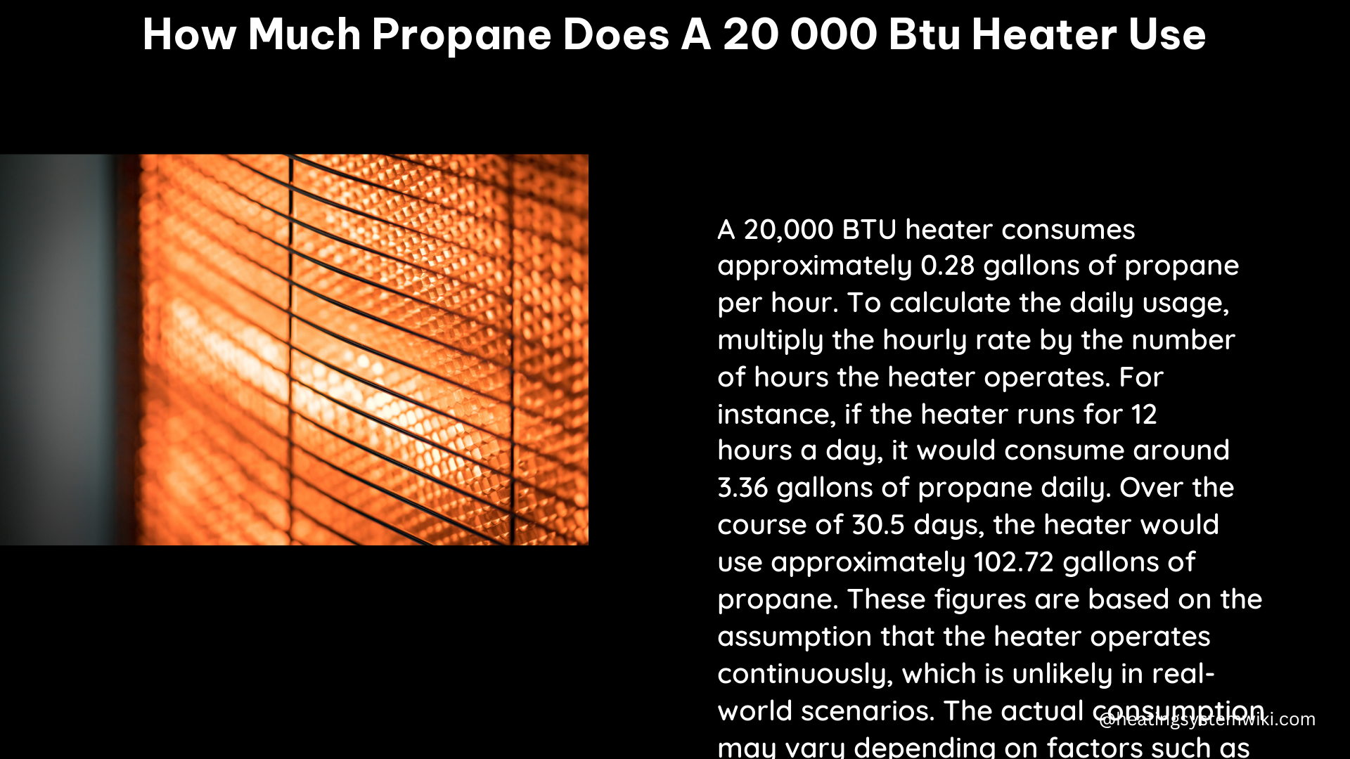 how much propane does a 20 000 btu heater use