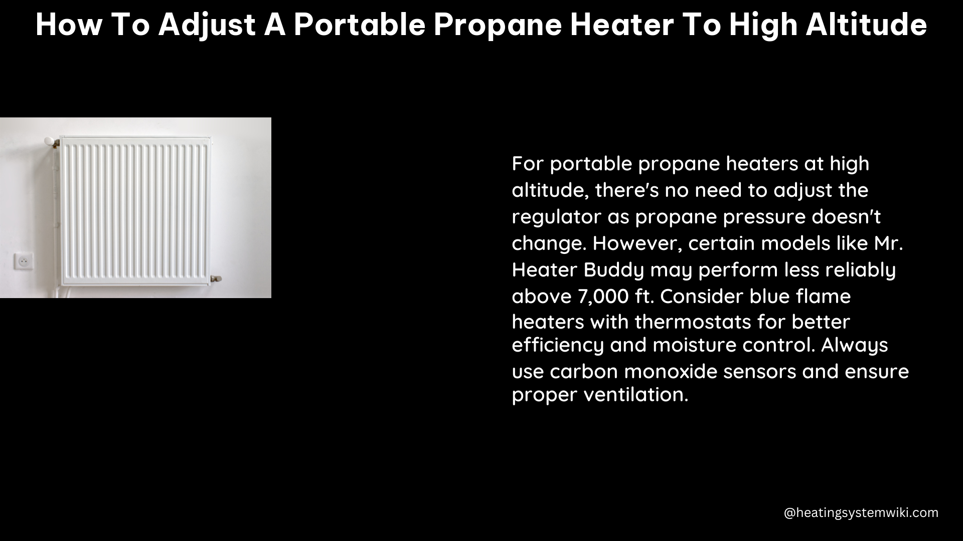 how to adjust a portable propane heater to high altitude
