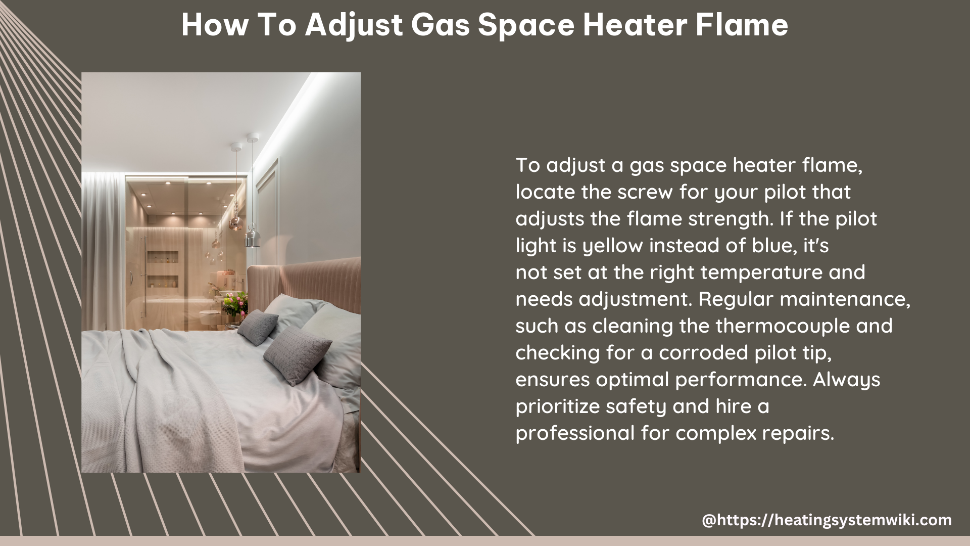how to adjust gas space heater flame