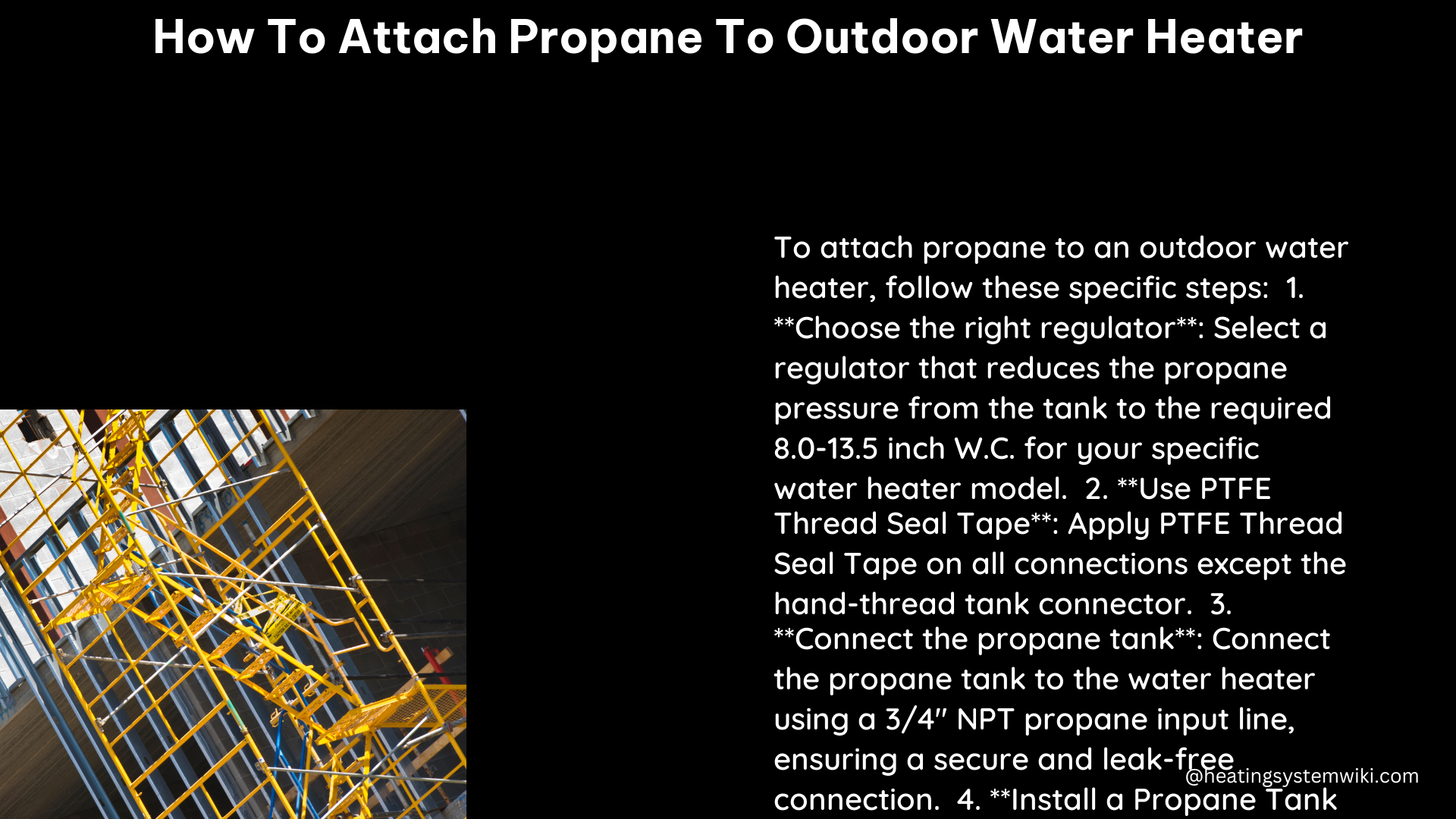 how to attach propane to outdoor water heater