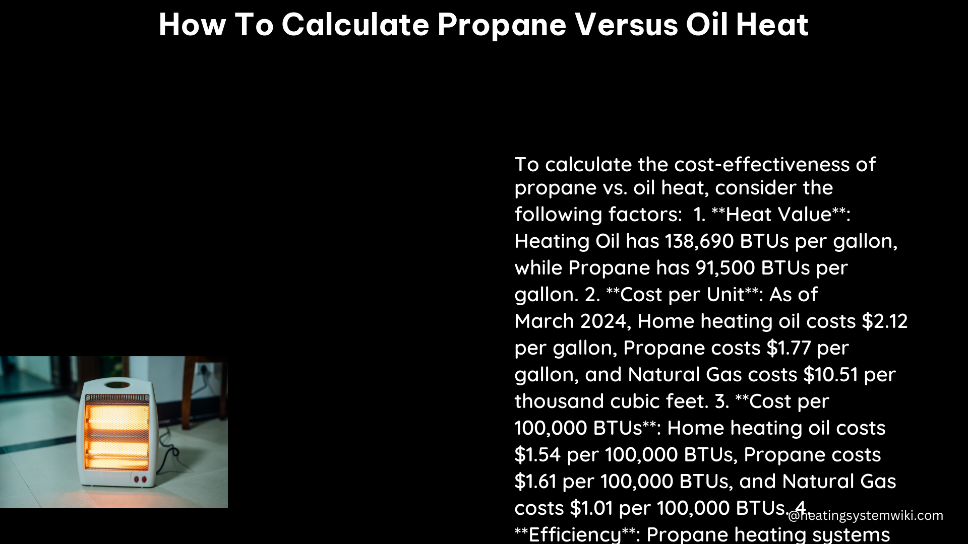 how to calculate propane versus oil heat
