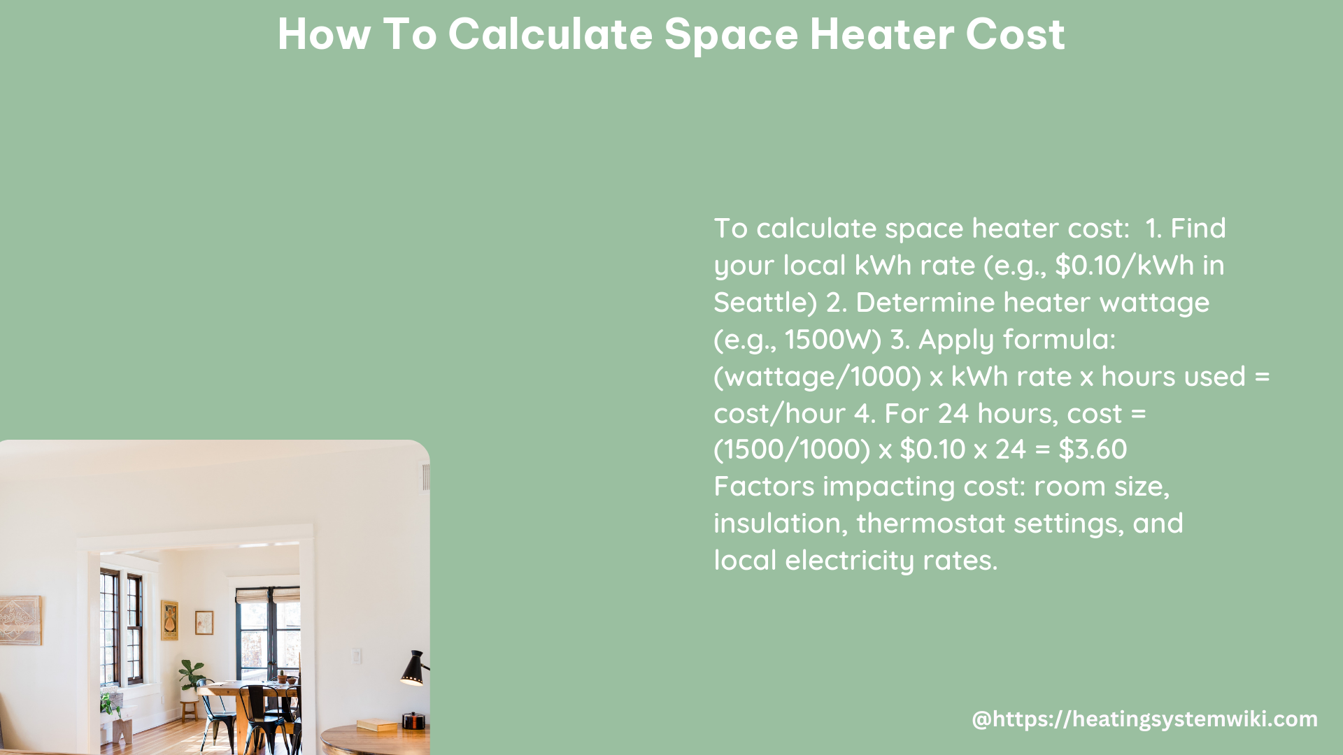 how to calculate space heater cost