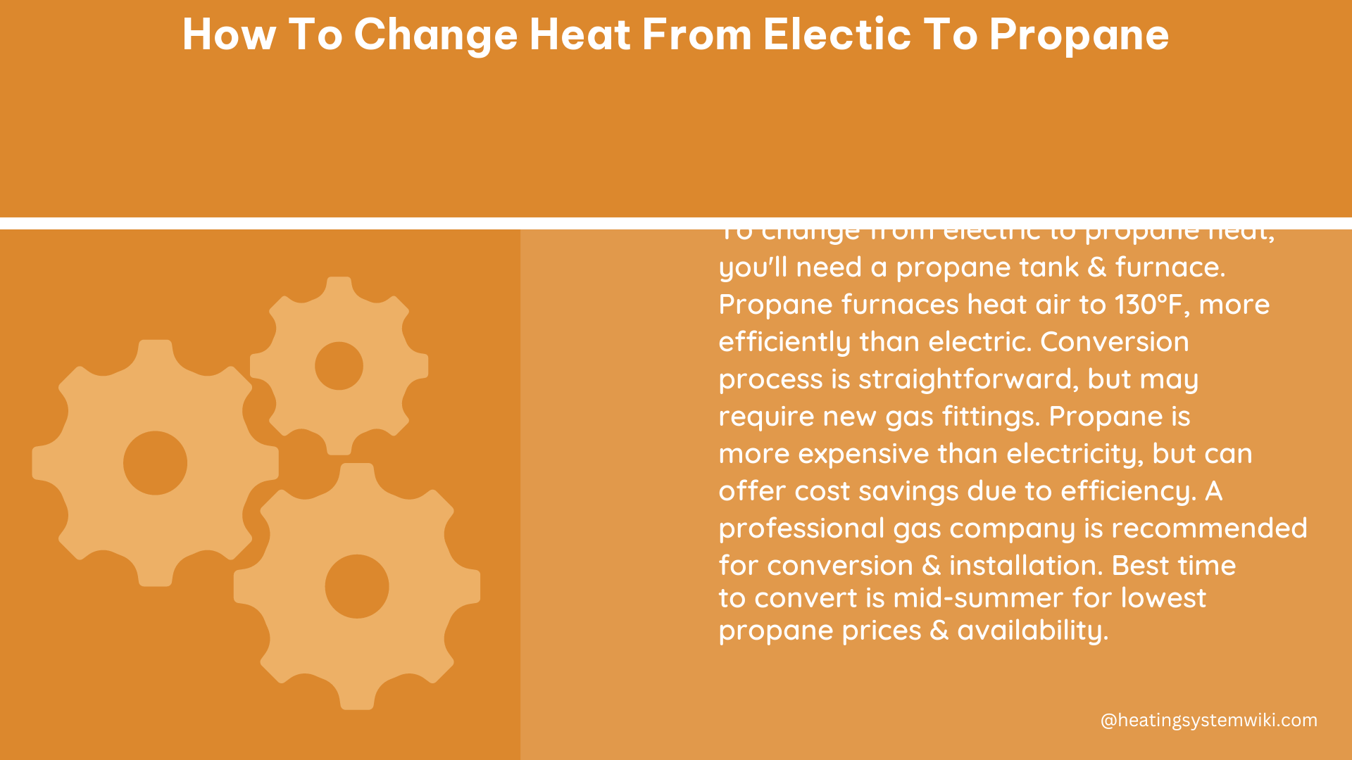 how to change heat from electic to propane