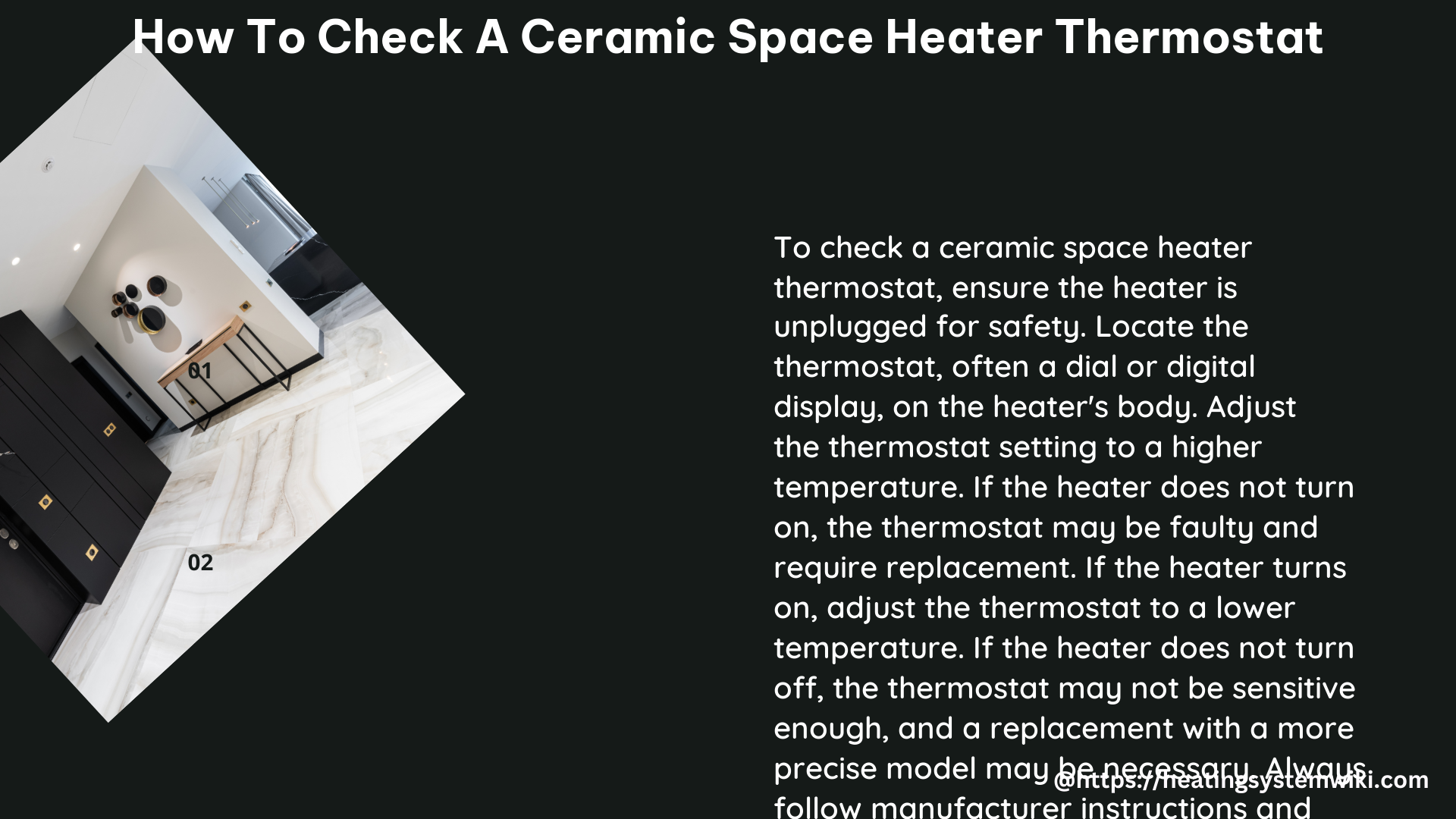 how to check a ceramic space heater thermostat