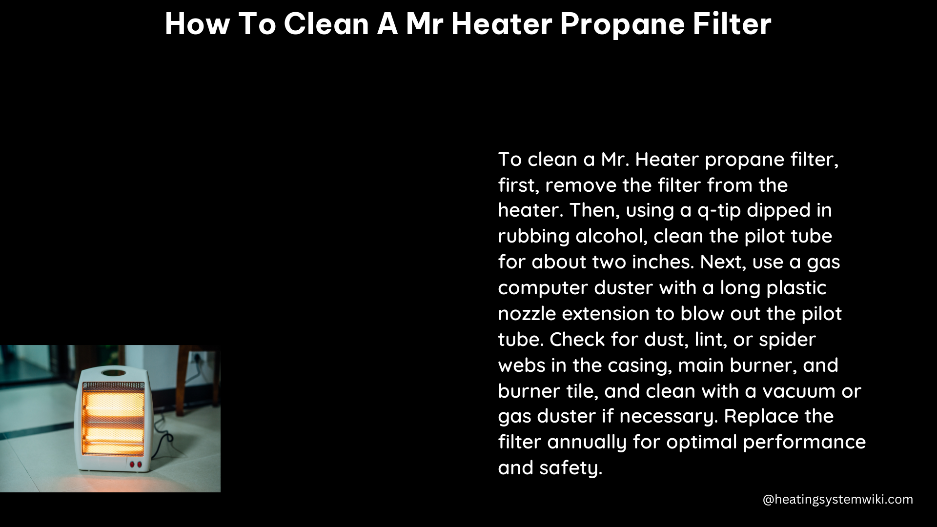 how to clean a mr heater propane filter