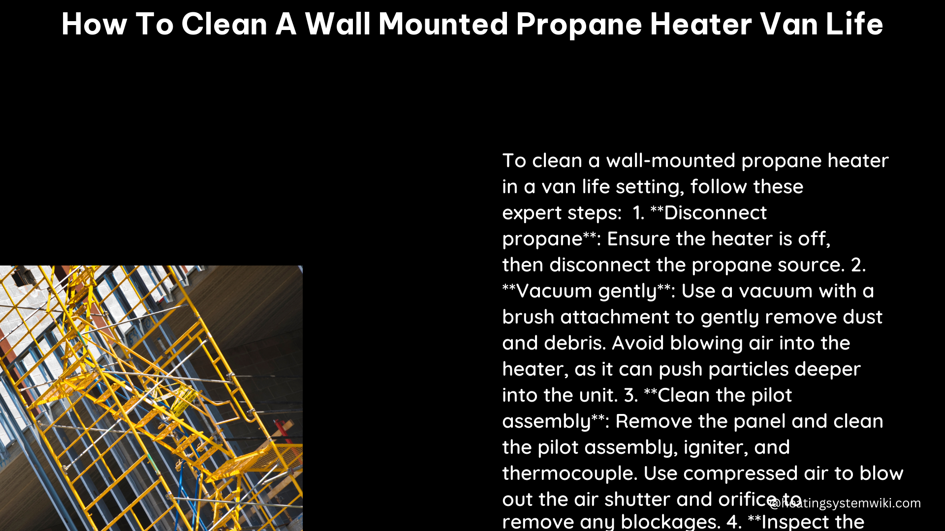 how to clean a wall mounted propane heater van life
