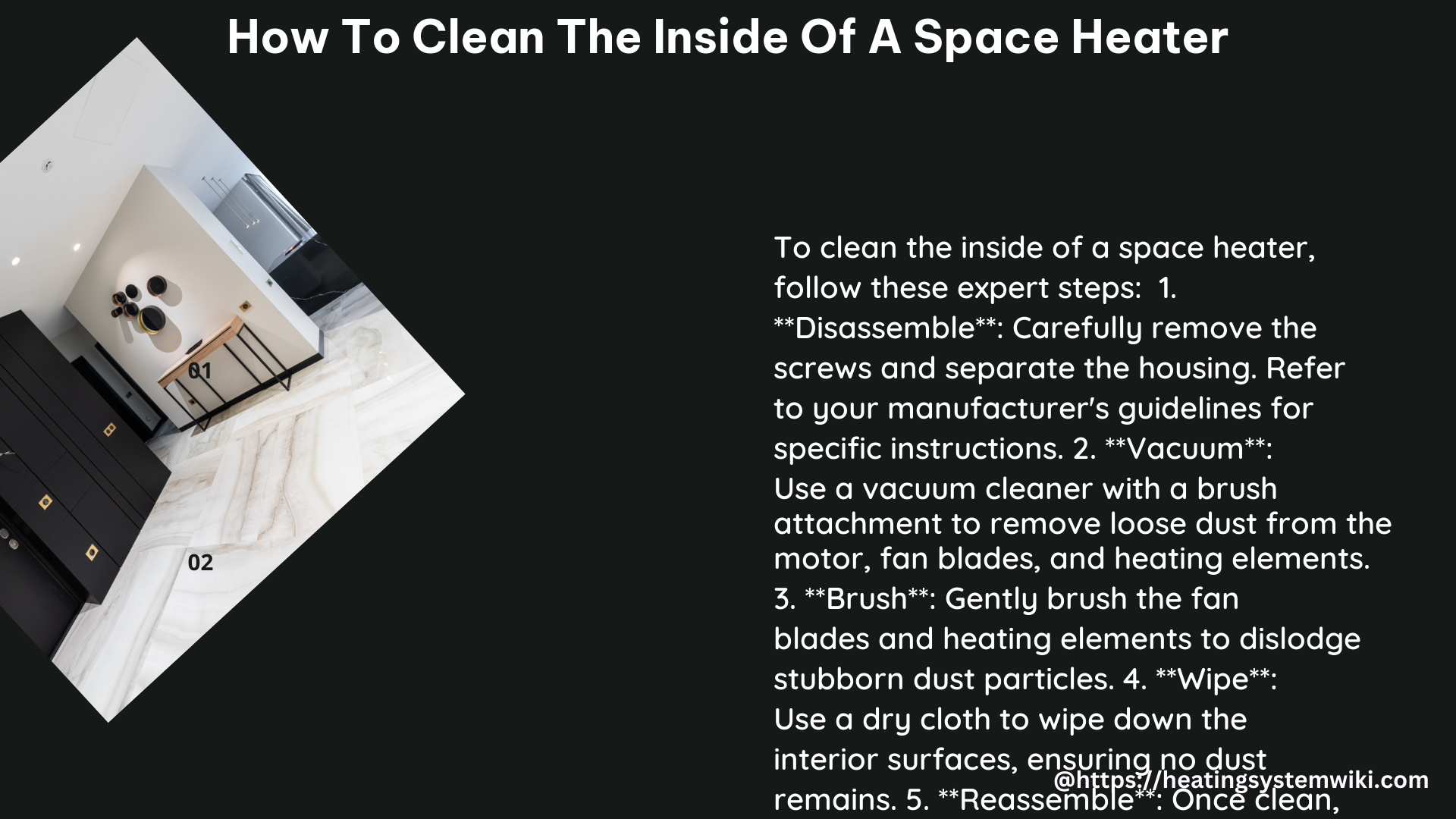how to clean the inside of a space heater