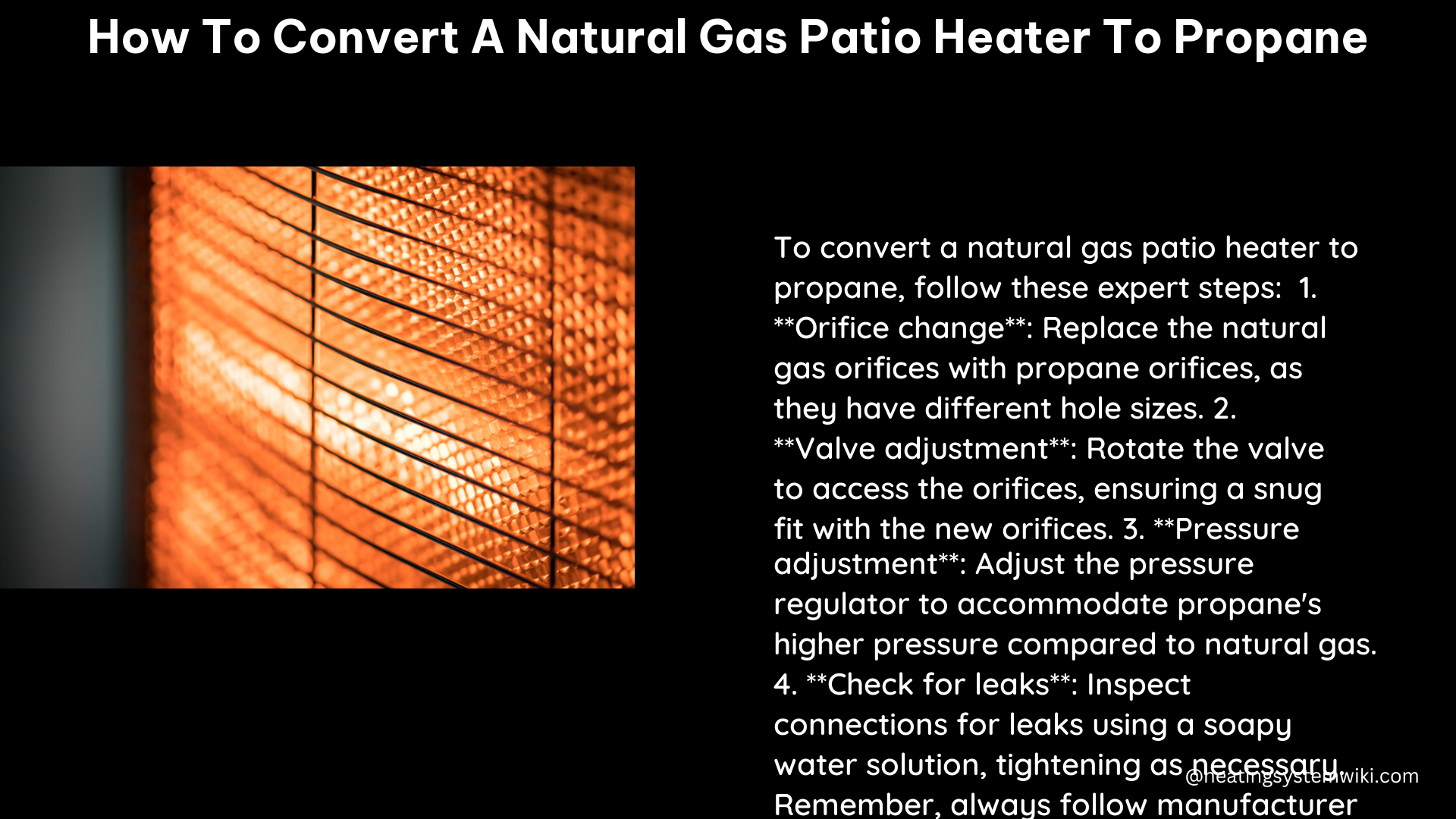 how to convert a natural gas patio heater to propane