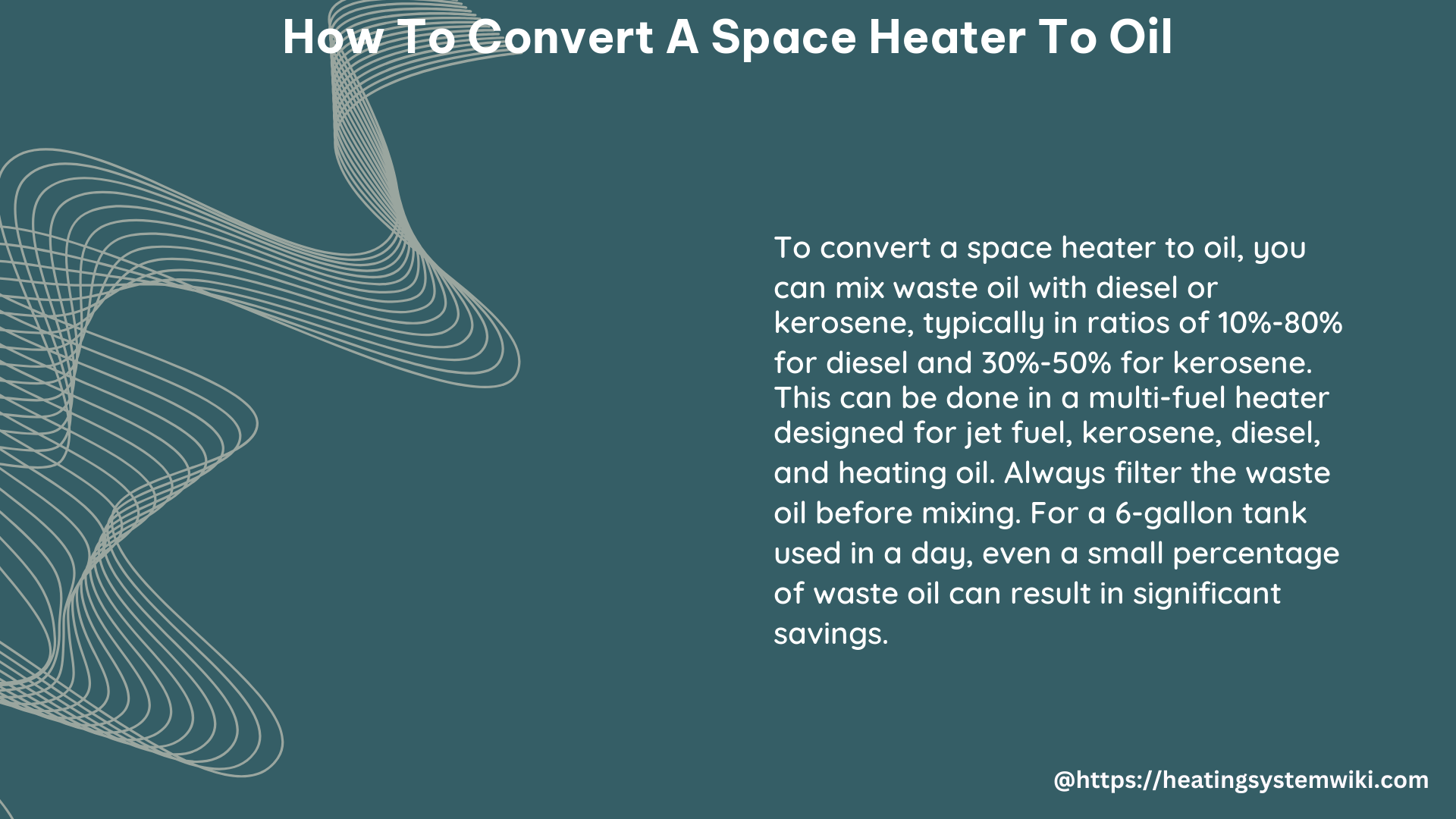 how to convert a space heater to oil