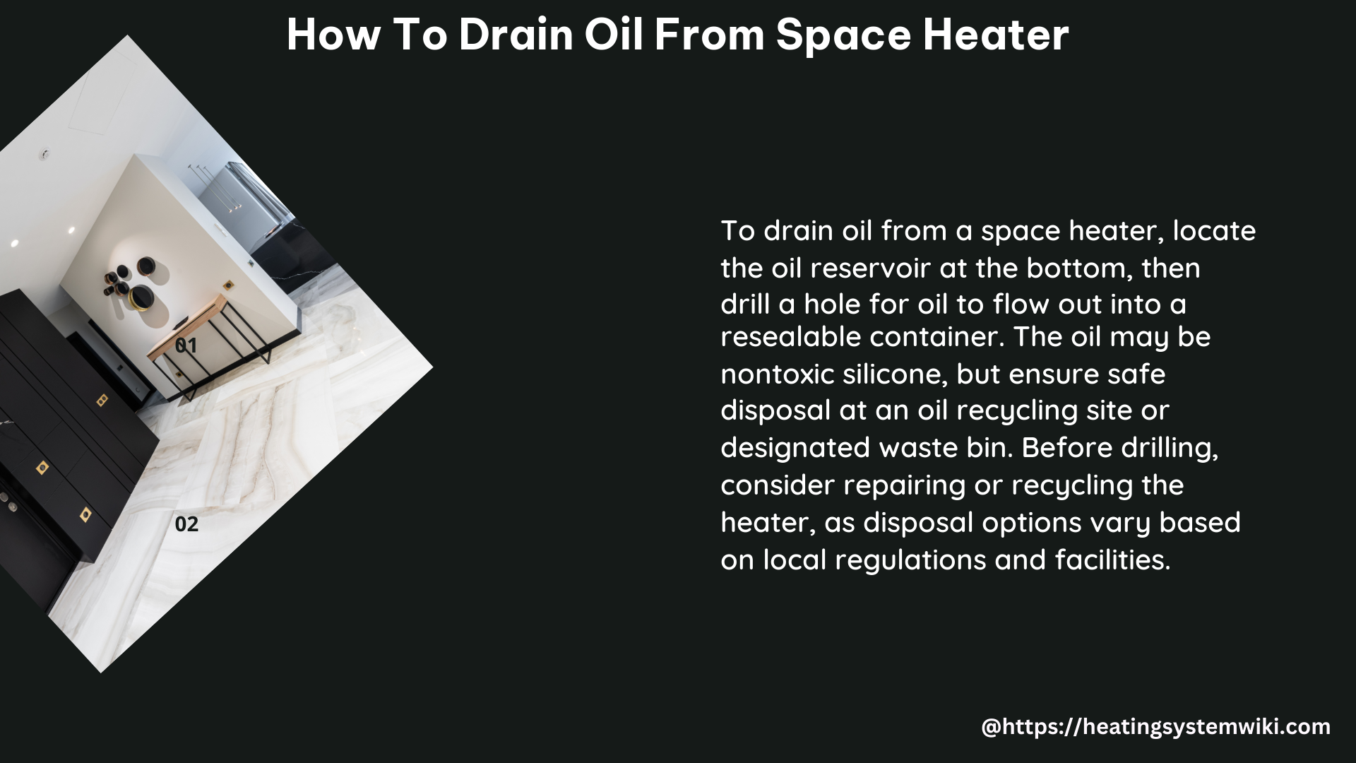 how to drain oil from space heater