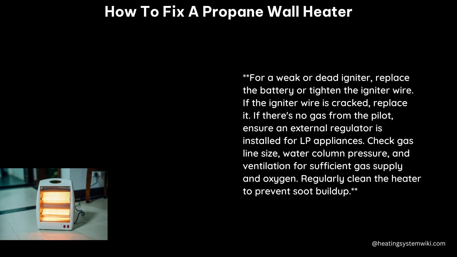 how to fix a propane wall heater