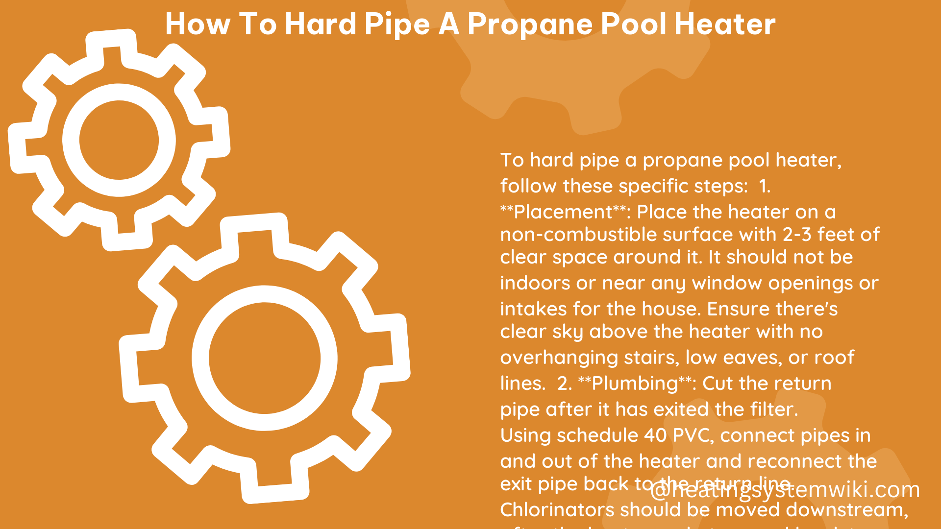 how to hard pipe a propane pool heater