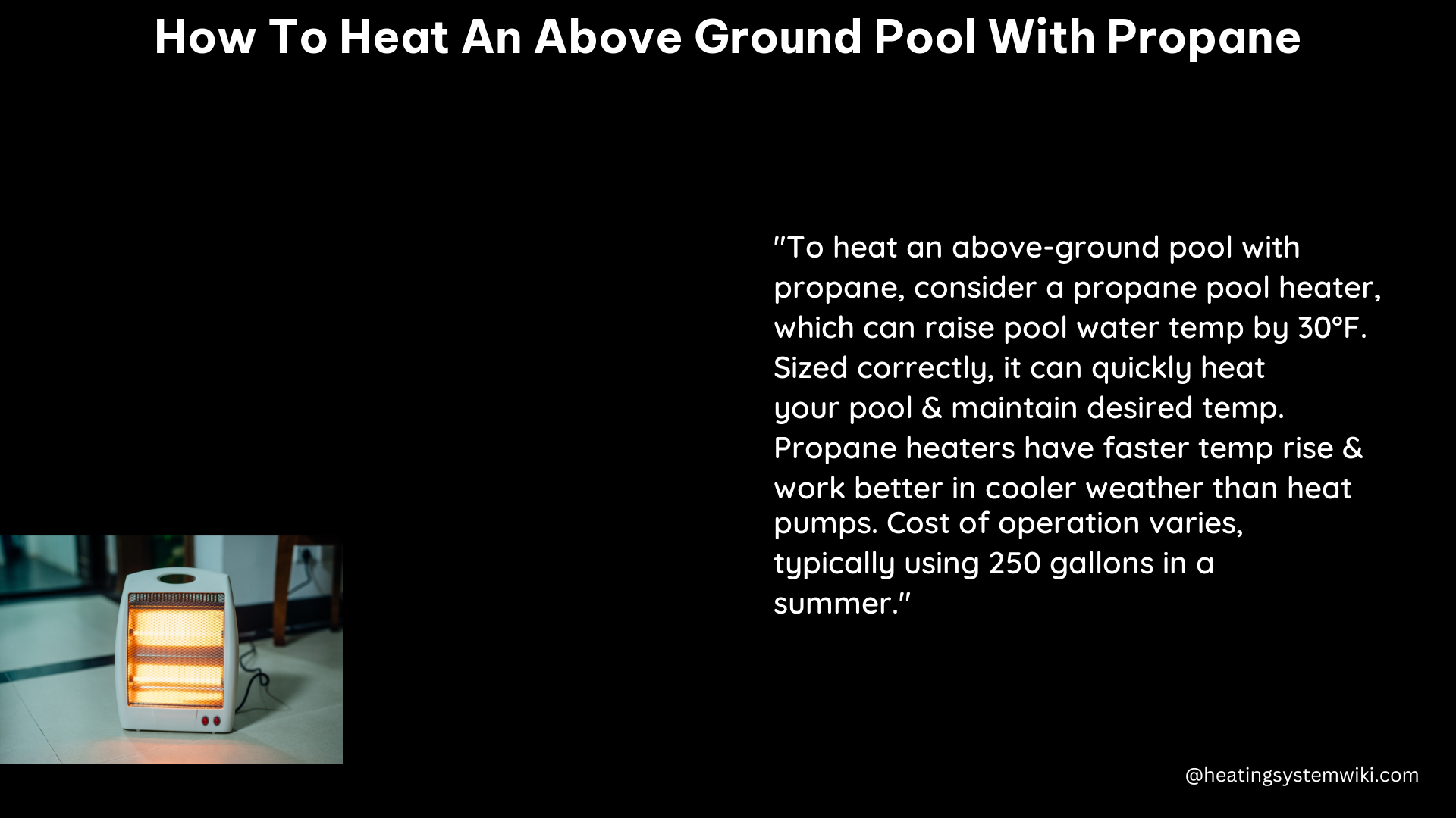 how to heat an above ground pool with propane