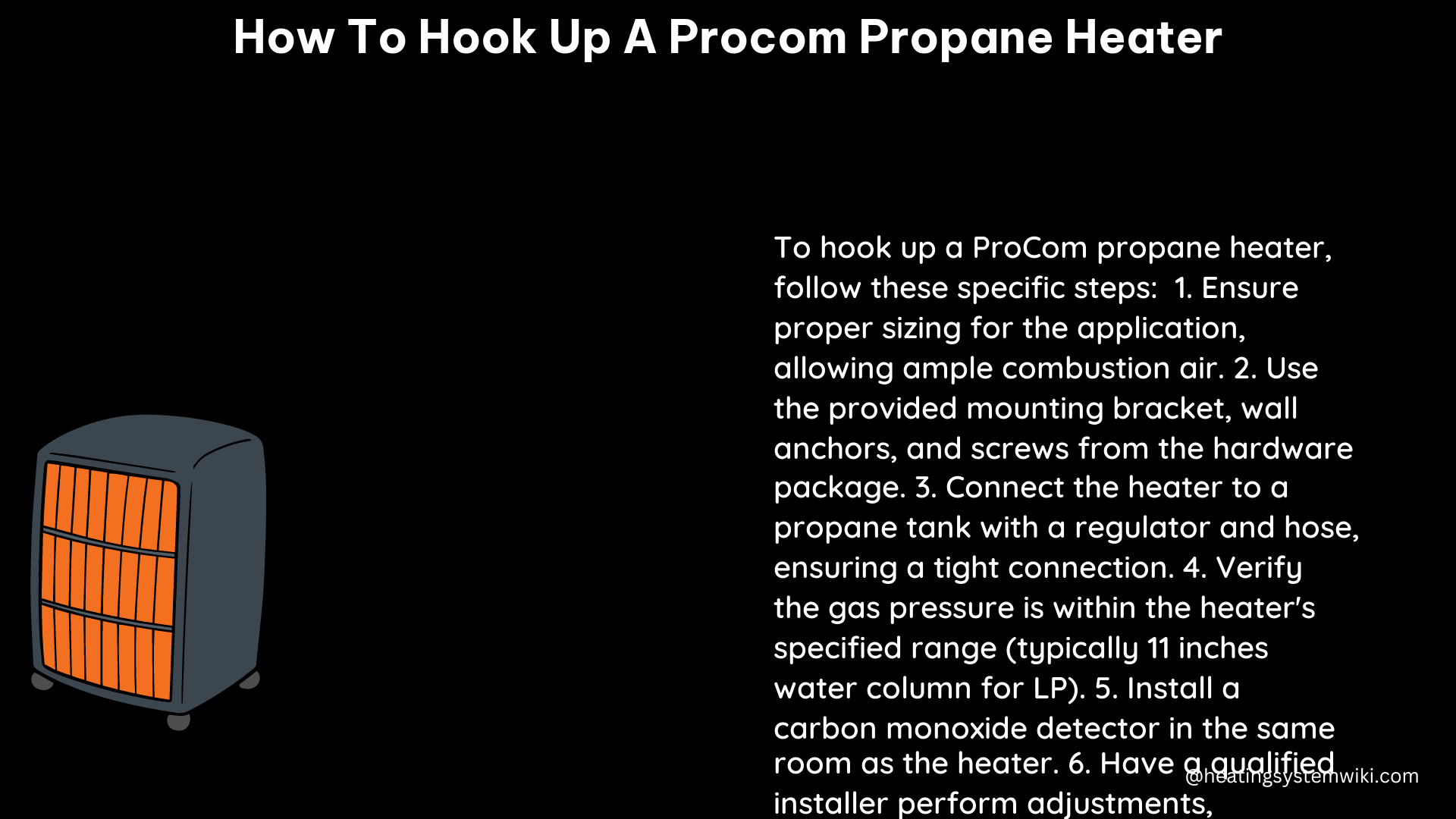 how to hook up a procom propane heater