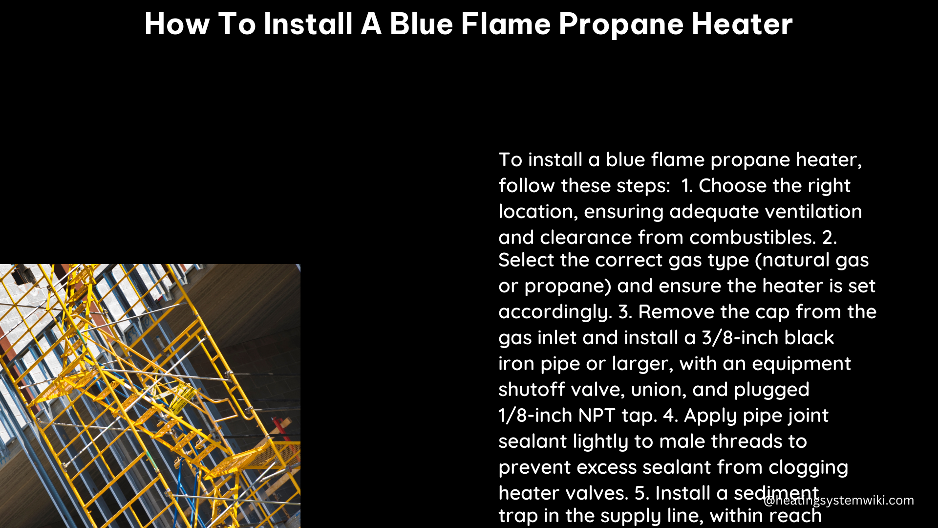 how to install a blue flame propane heater