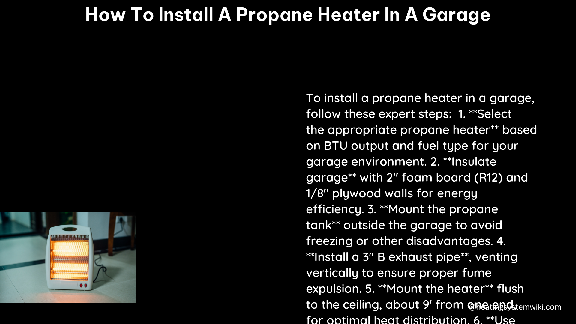how to install a propane heater in a garage