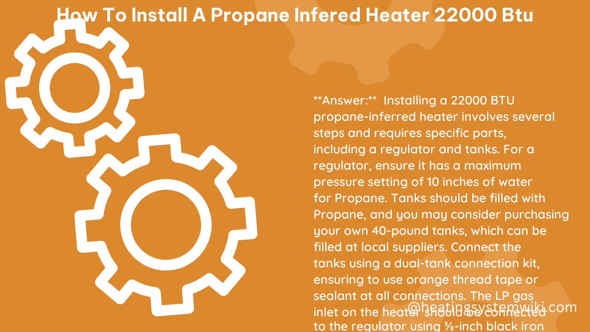 how to install a propane infered heater 22000 btu