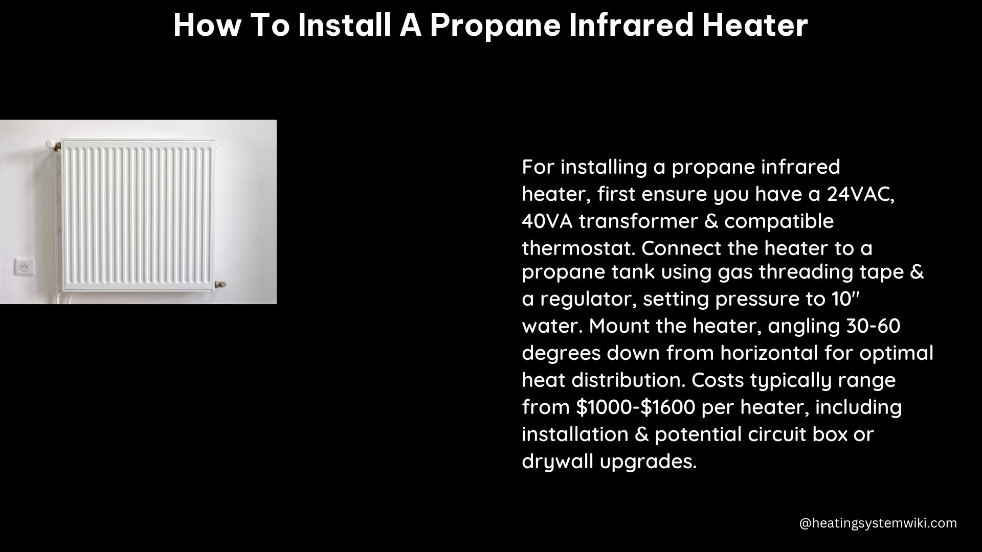 how to install a propane infrared heater