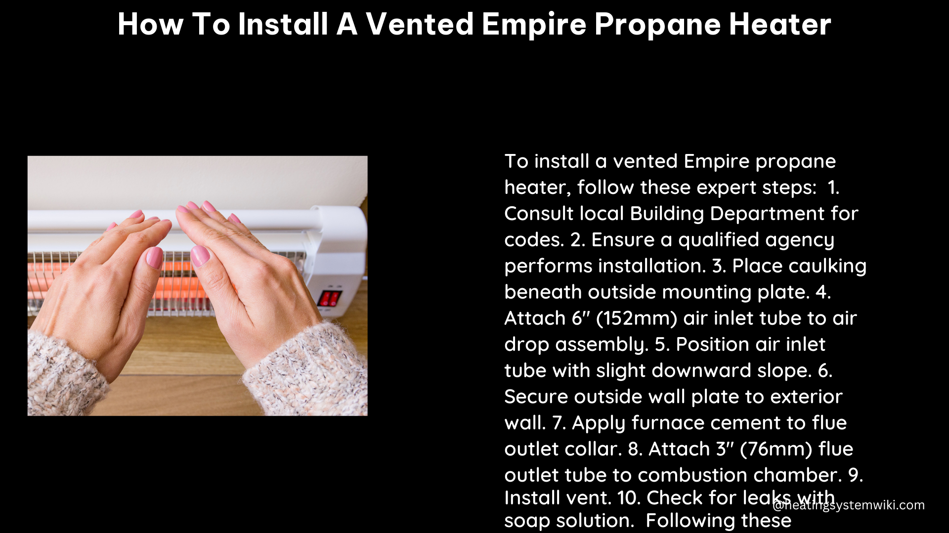how to install a vented empire propane heater
