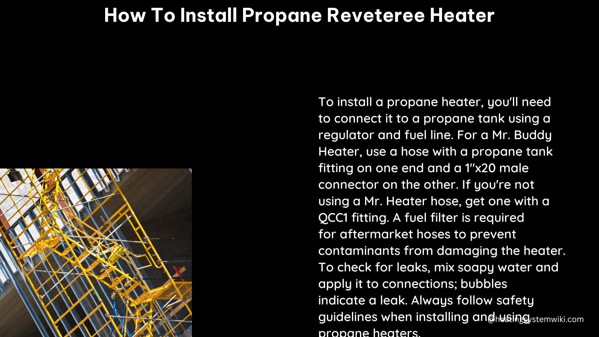how to install propane reveteree heater