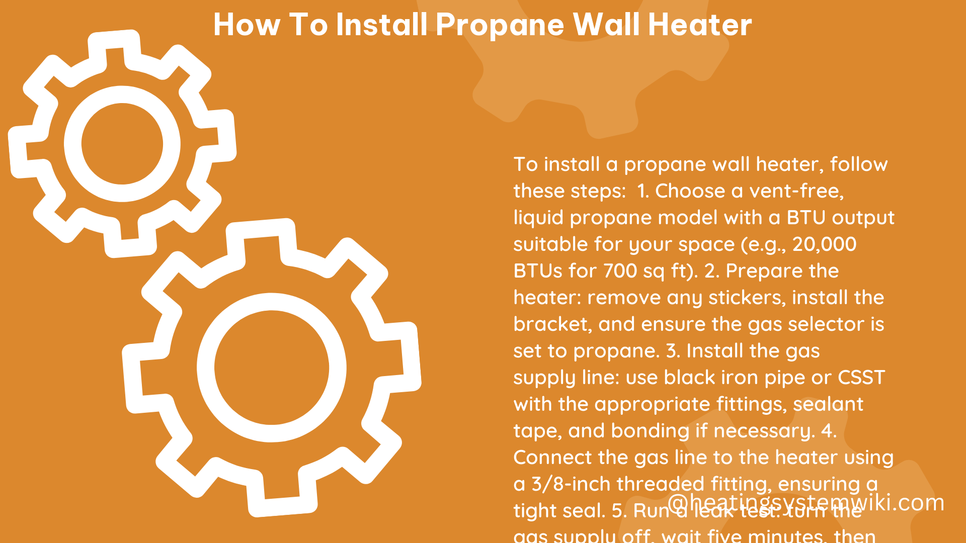 how to install propane wall heater