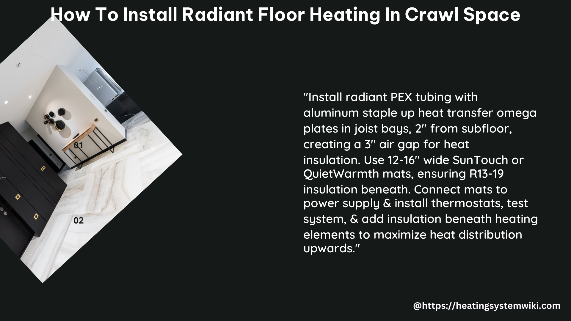 how to install radiant floor heating in crawl space